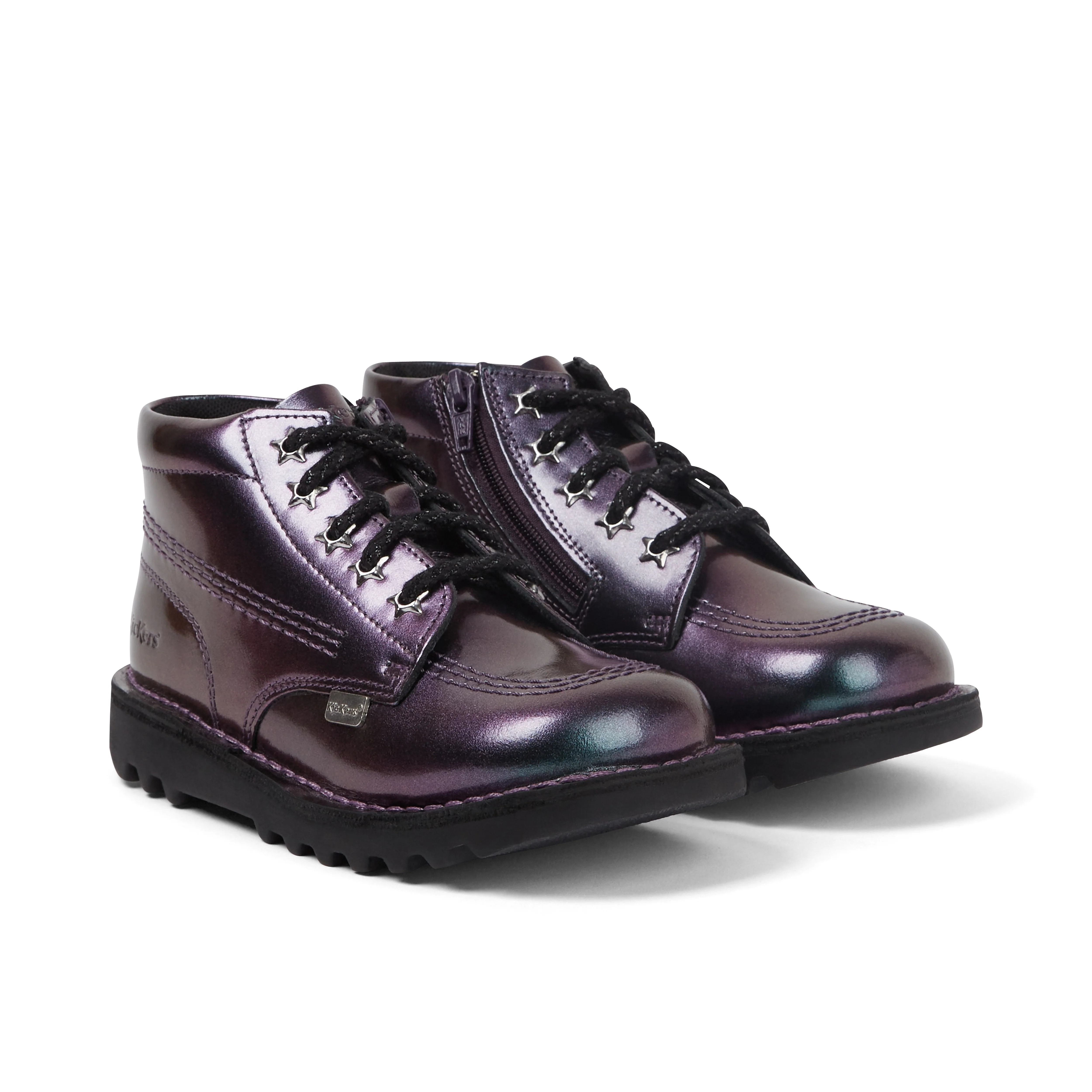Infant Girl's Kick Hi Galactic Patent Leather Purple - Image 3