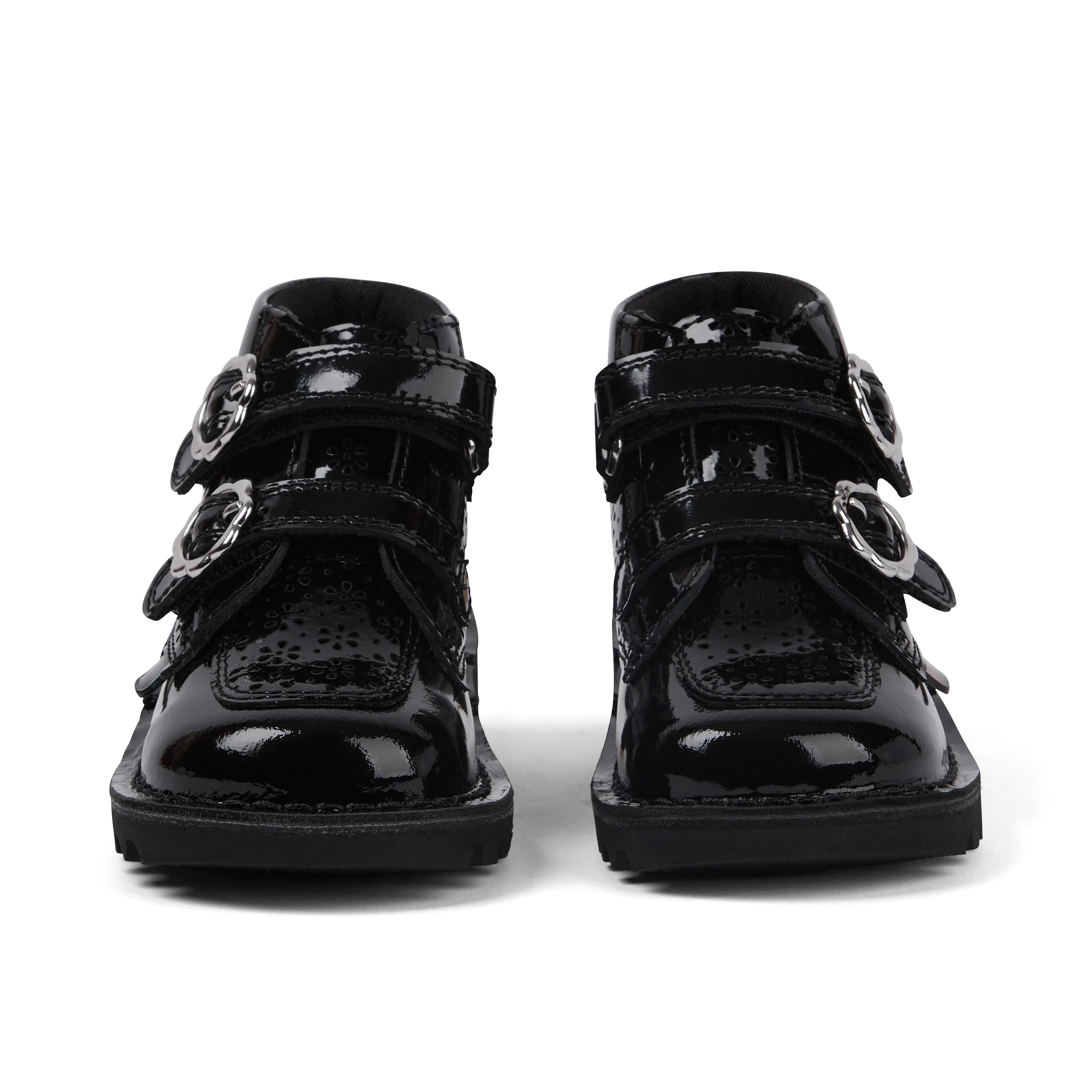 Infant Girls Kick Hi Meadow Patent Leather Boots Black - Image 2