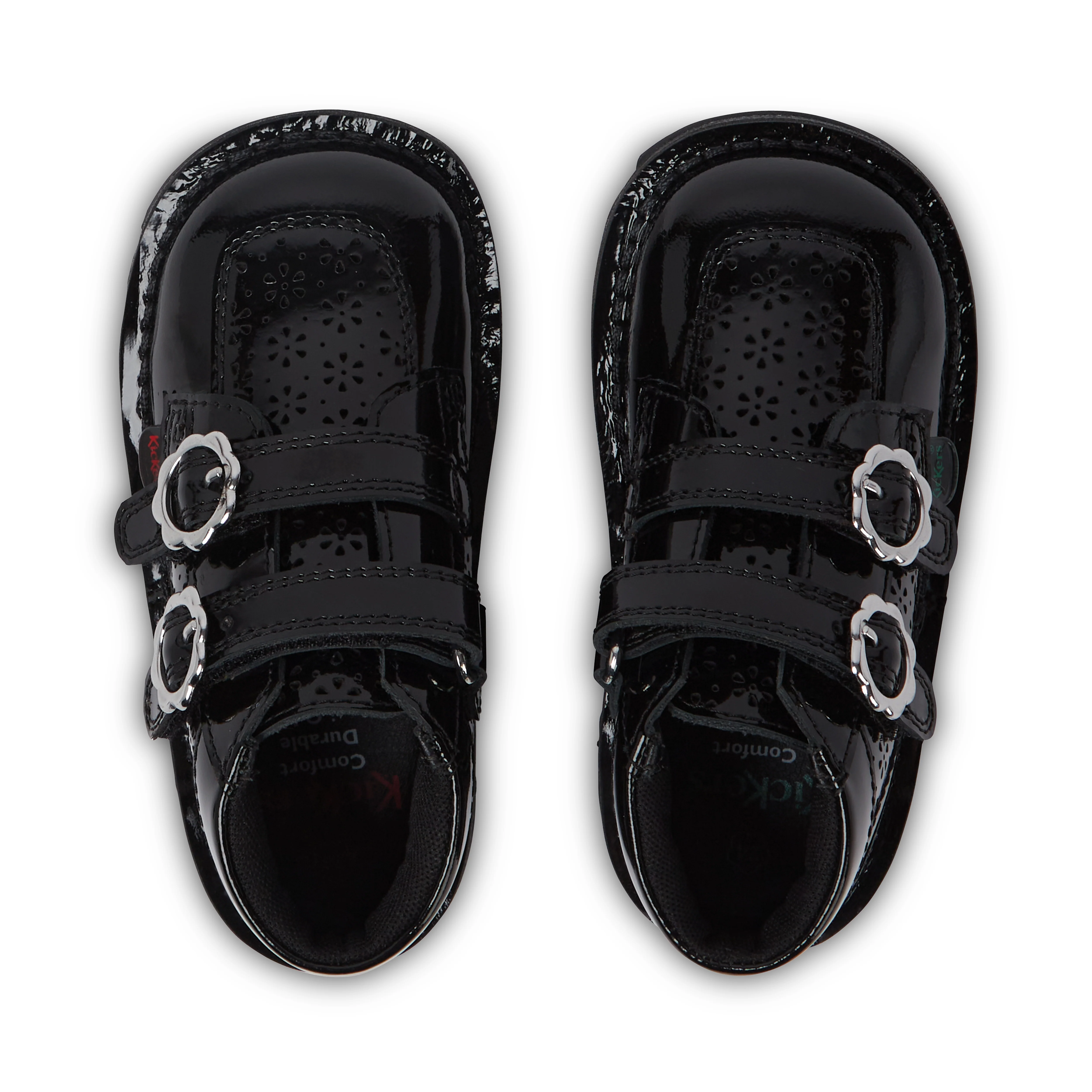 Infant Girls Kick Hi Meadow Patent Leather Boots Black - Image 4