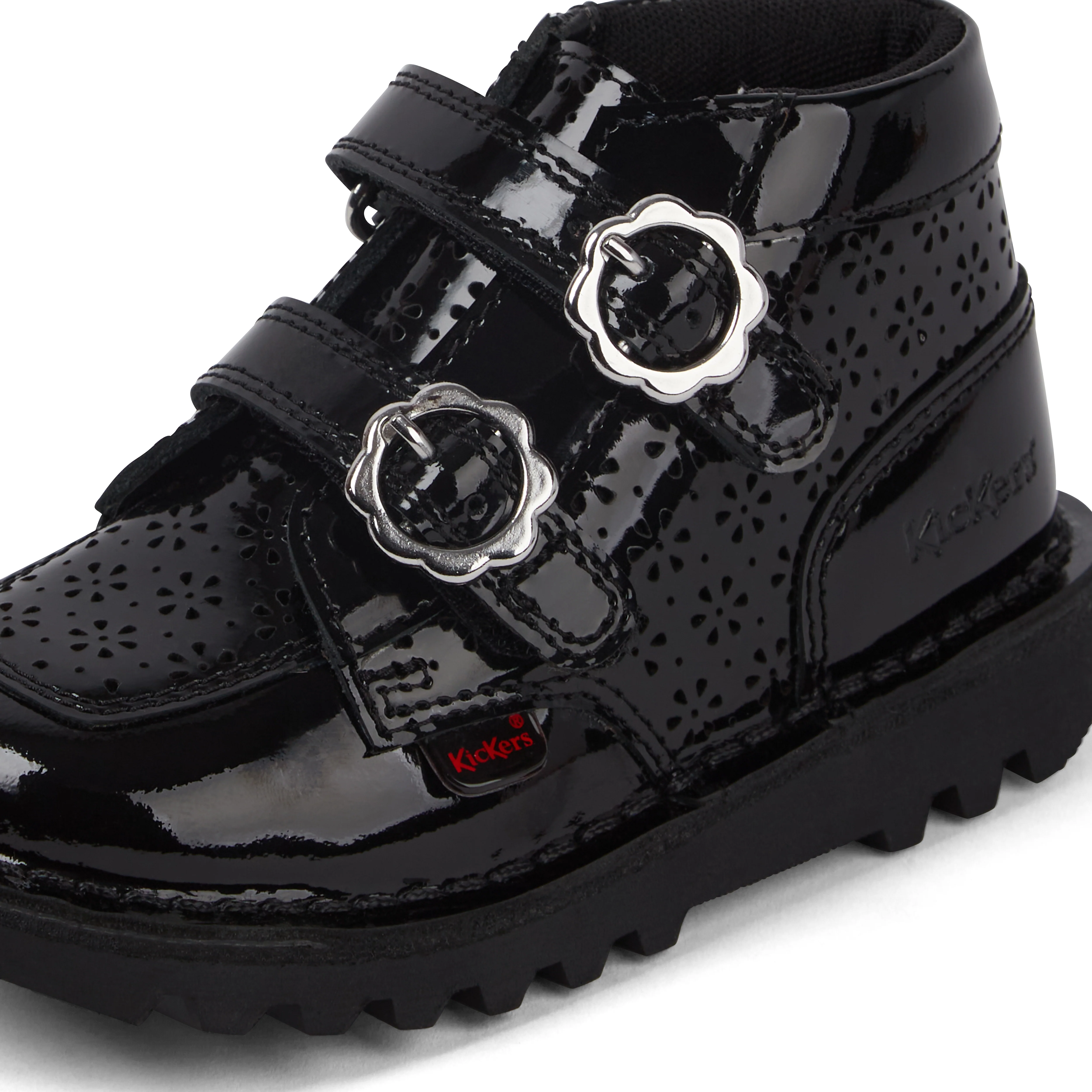 Infant Girls Kick Hi Meadow Patent Leather Boots Black - Image 6