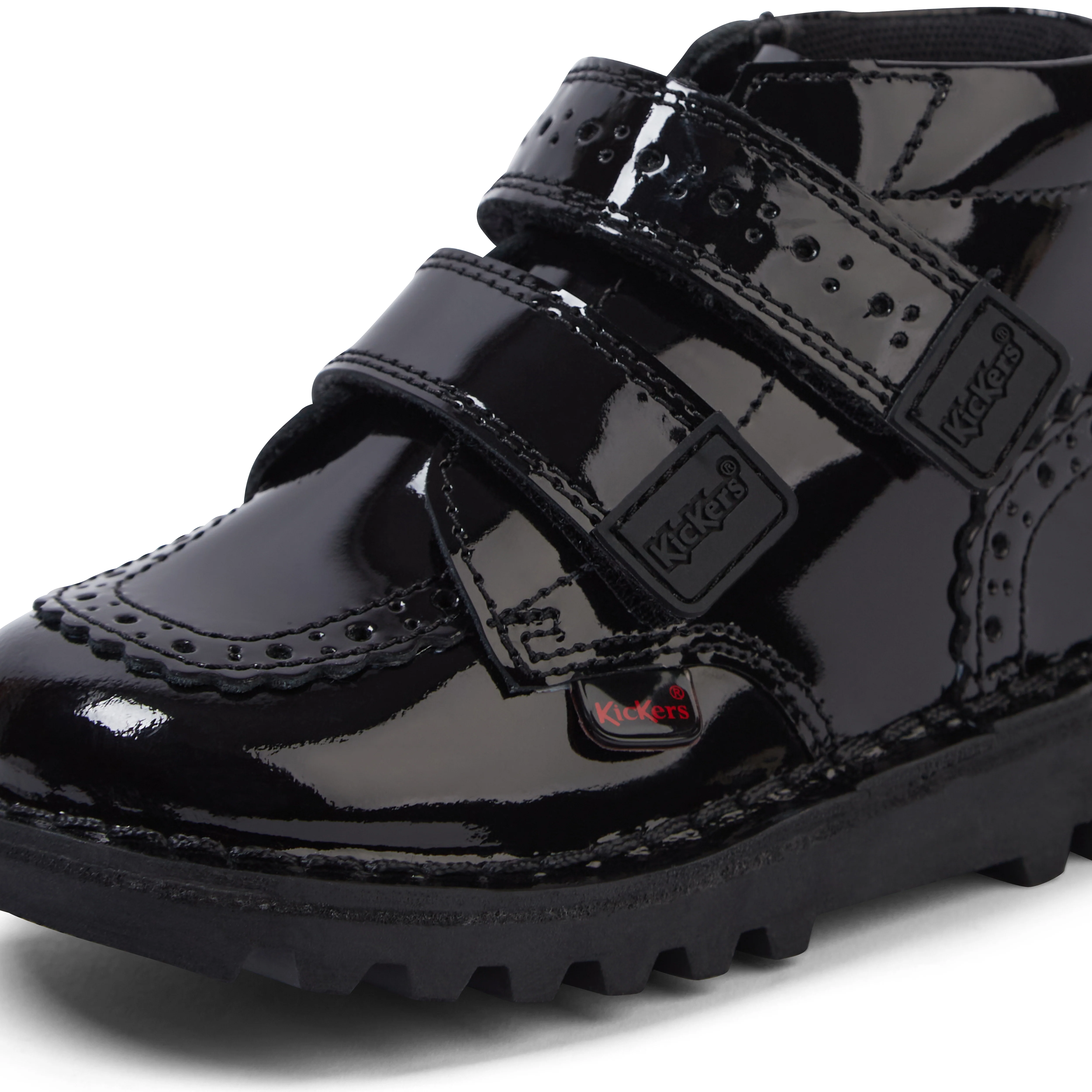Infant Girls Kick Hi Vel Brogue Patent Leather Black - Image 6
