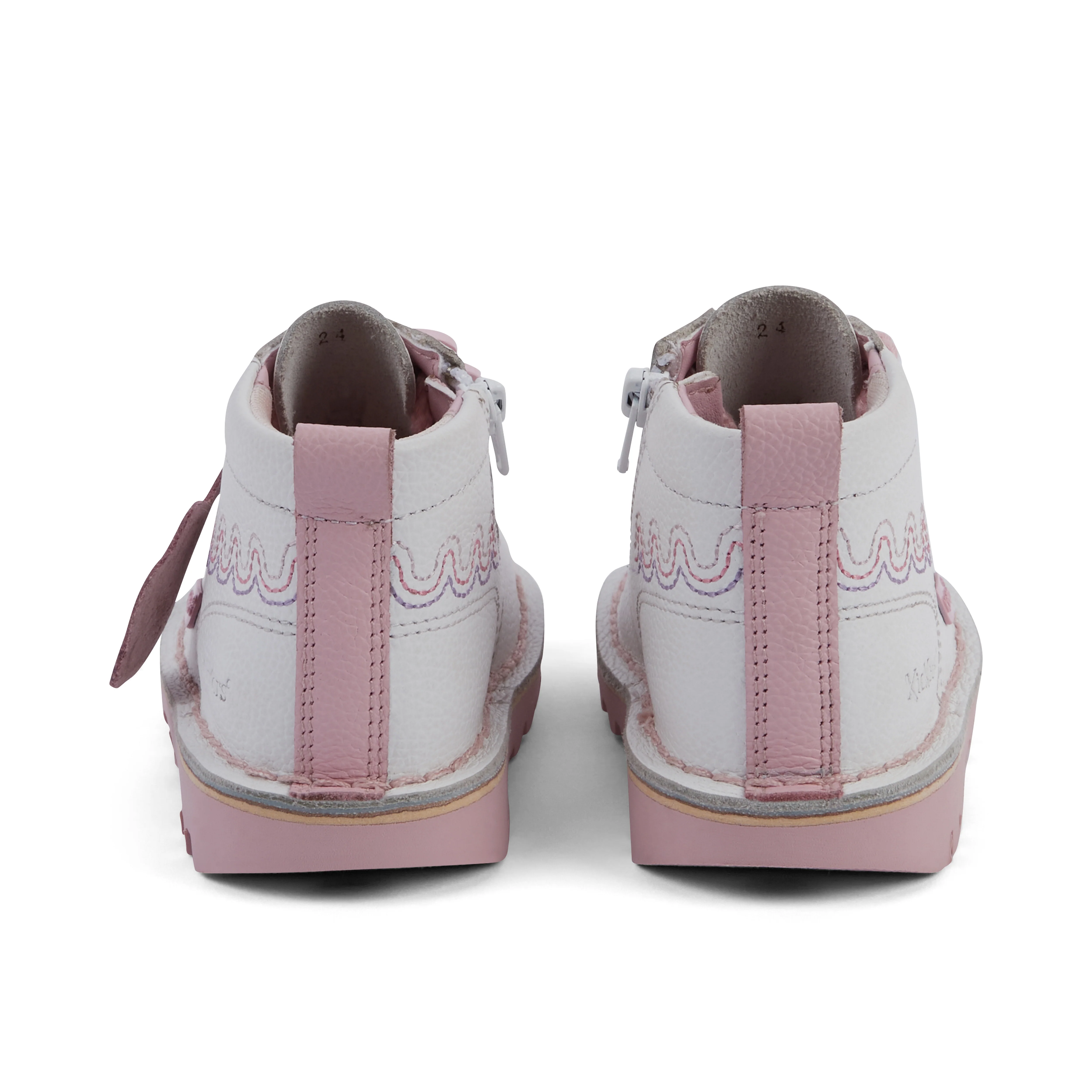 Infant Girl's Kick Hi Wave Leather White - Image 5
