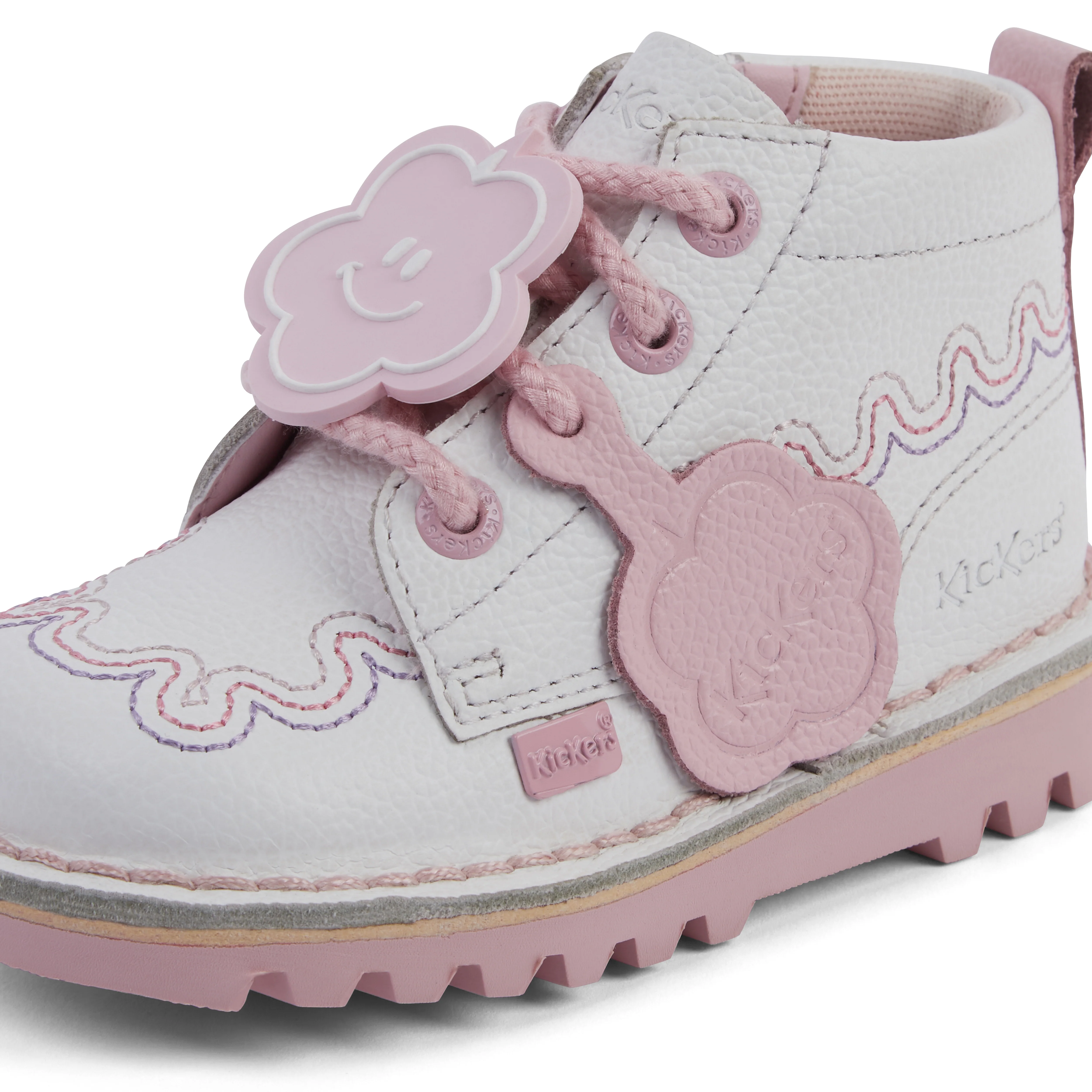 Infant Girl's Kick Hi Wave Leather White - Image 6