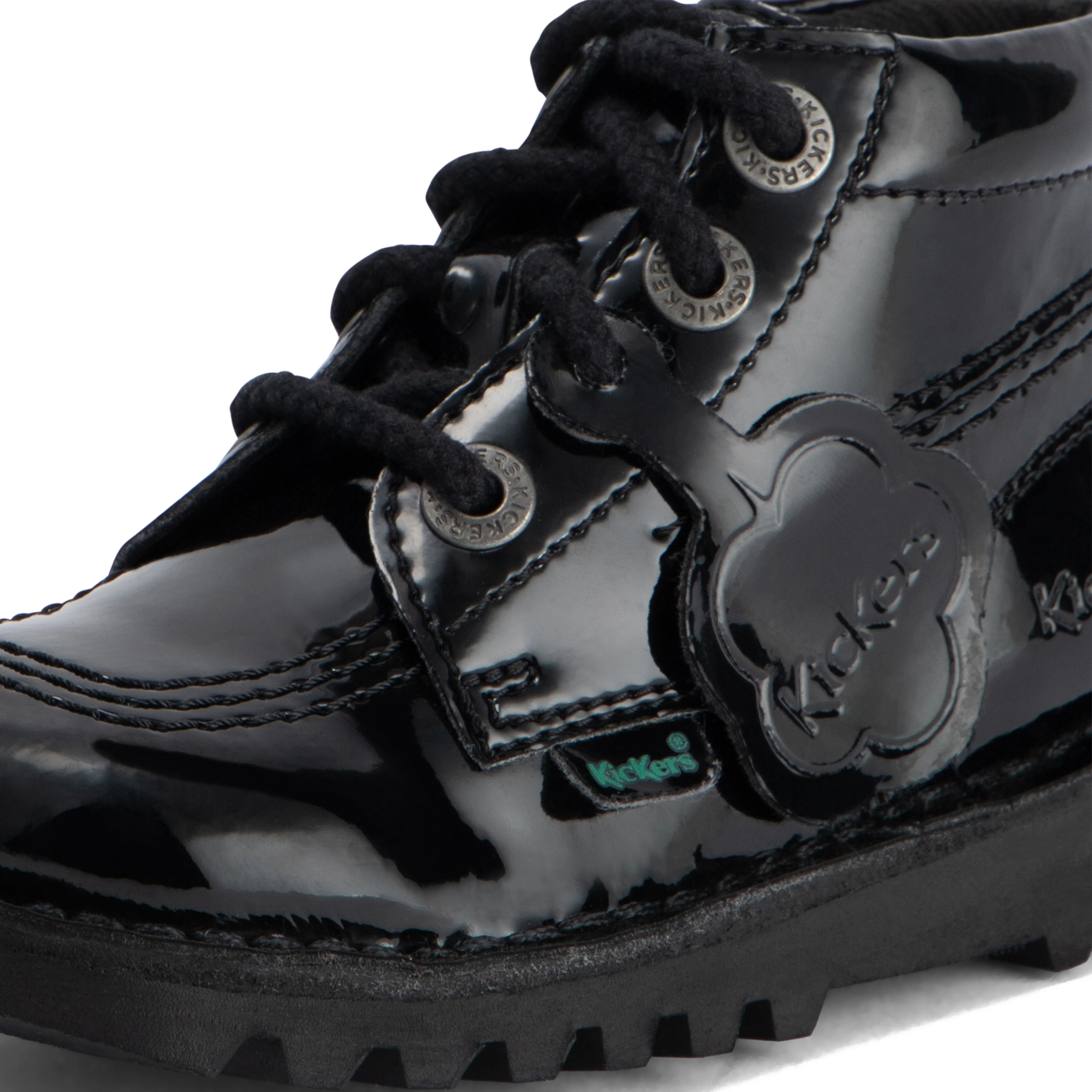 Infant Girls Kick Hi Zip Leather Alternative Patent Leather Black - Image 6