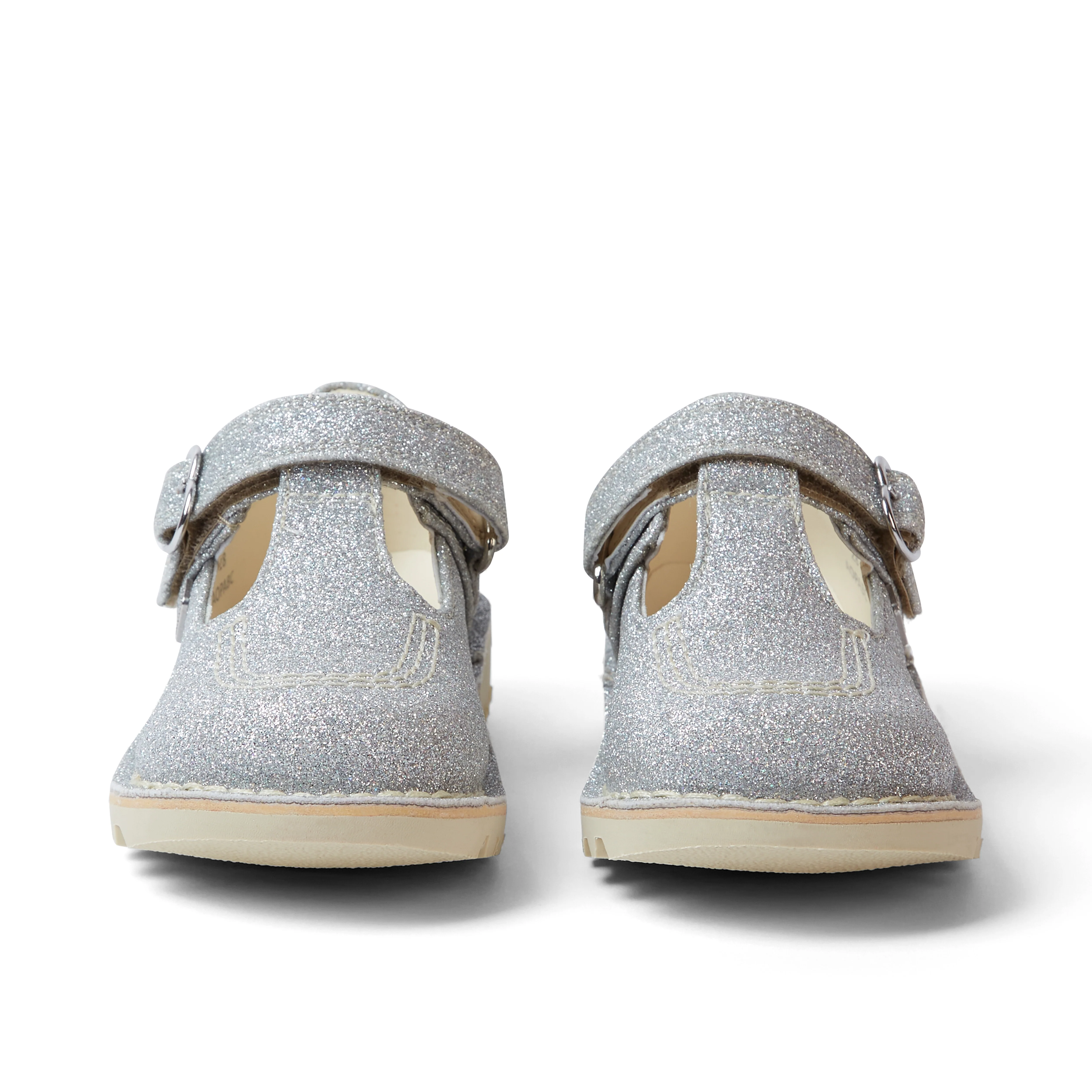 Infant Girls Kick T Bar Glitter Cosmic Textile Silver - Image 2