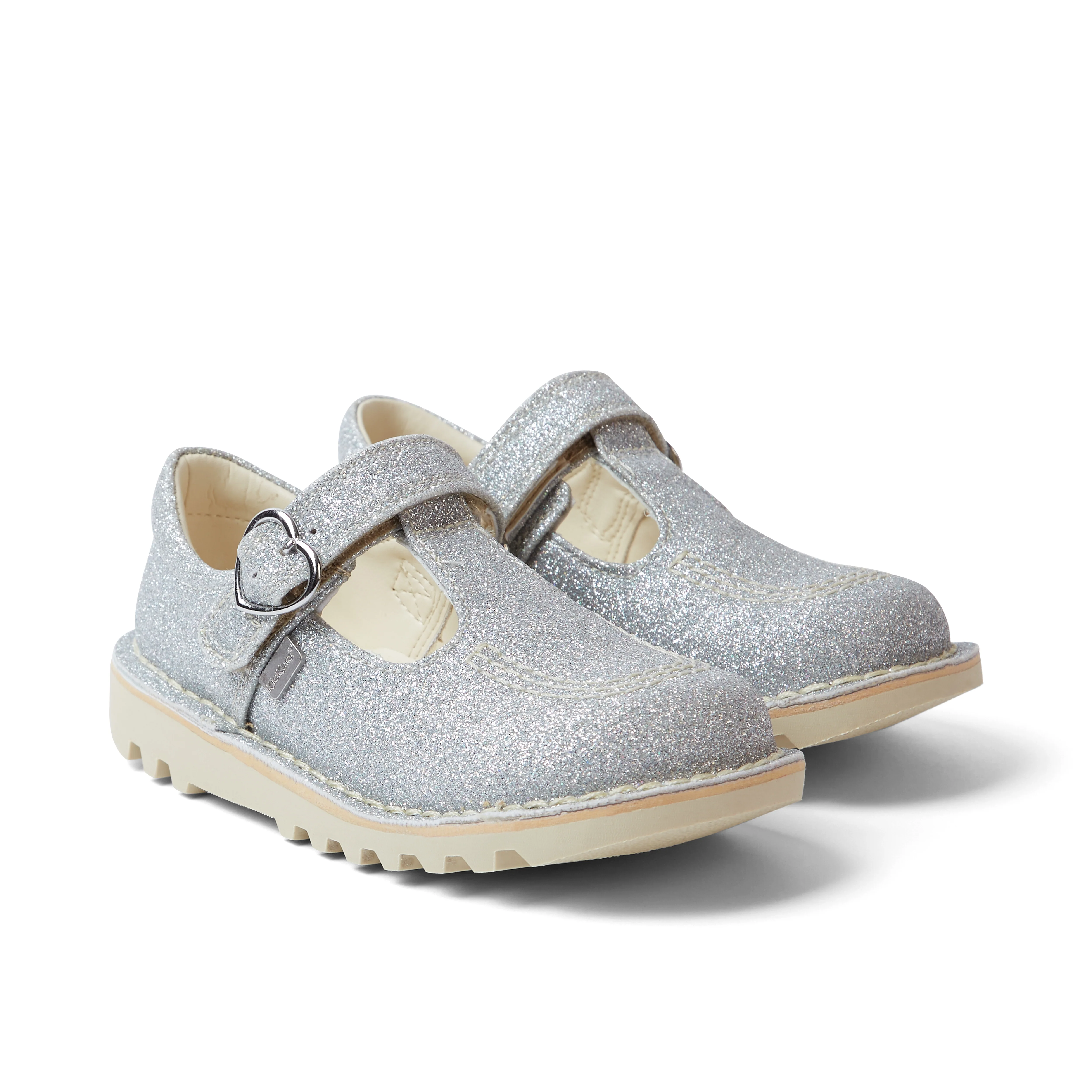 Infant Girls Kick T Bar Glitter Cosmic Textile Silver - Image 3