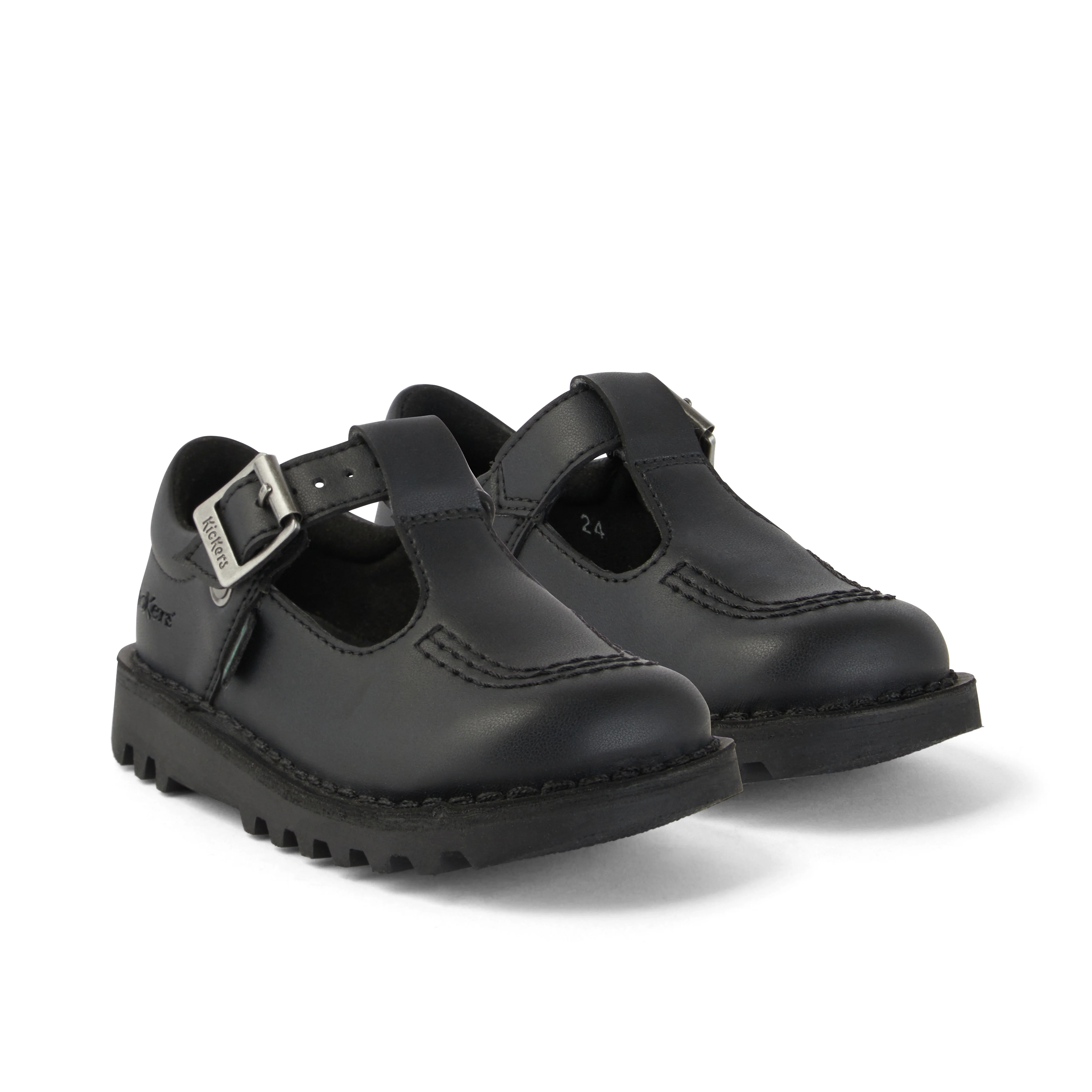 Infant Girls Kick T Bar Leather Alternative Black - Image 3