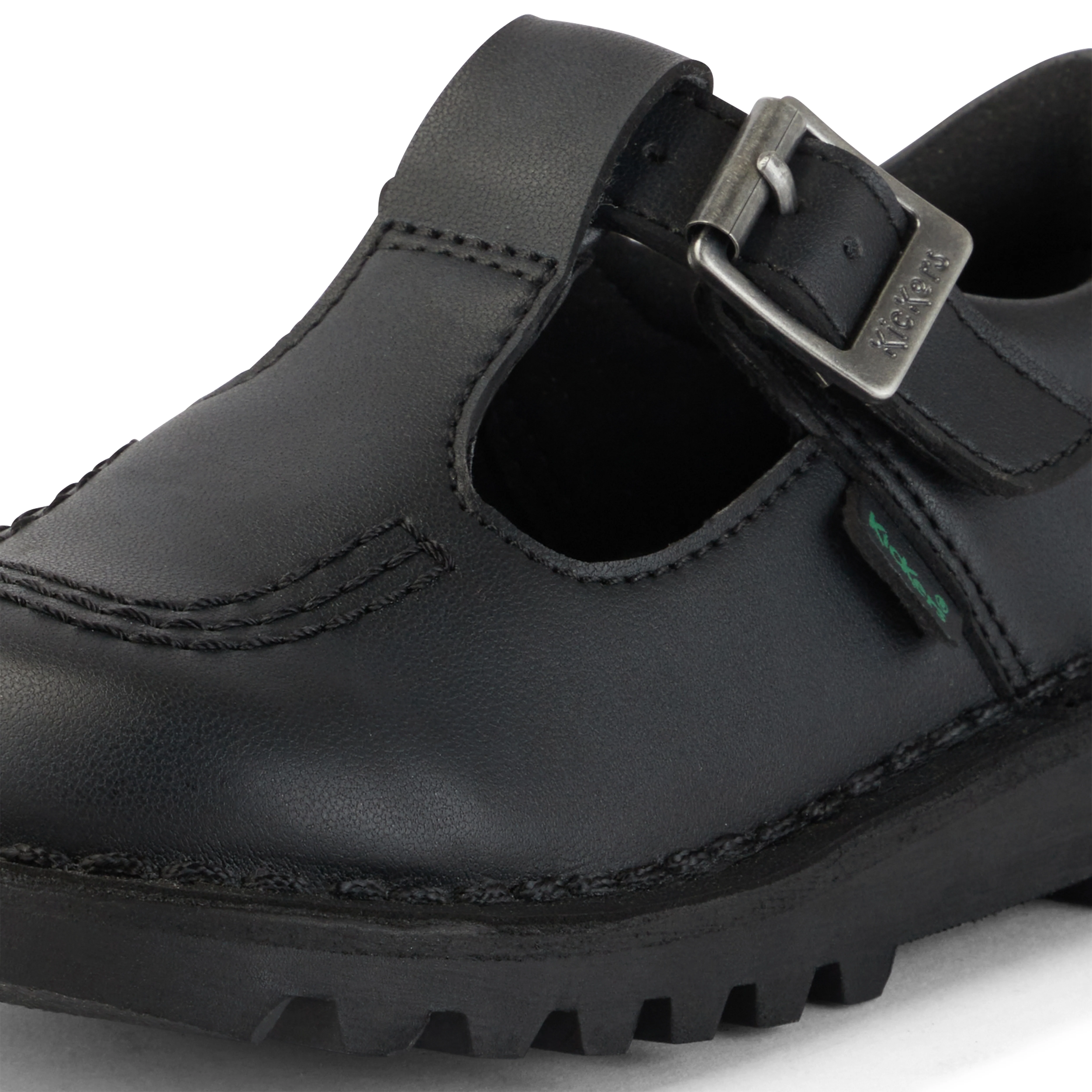 Infant Girls Kick T Bar Leather Alternative Black - Image 6