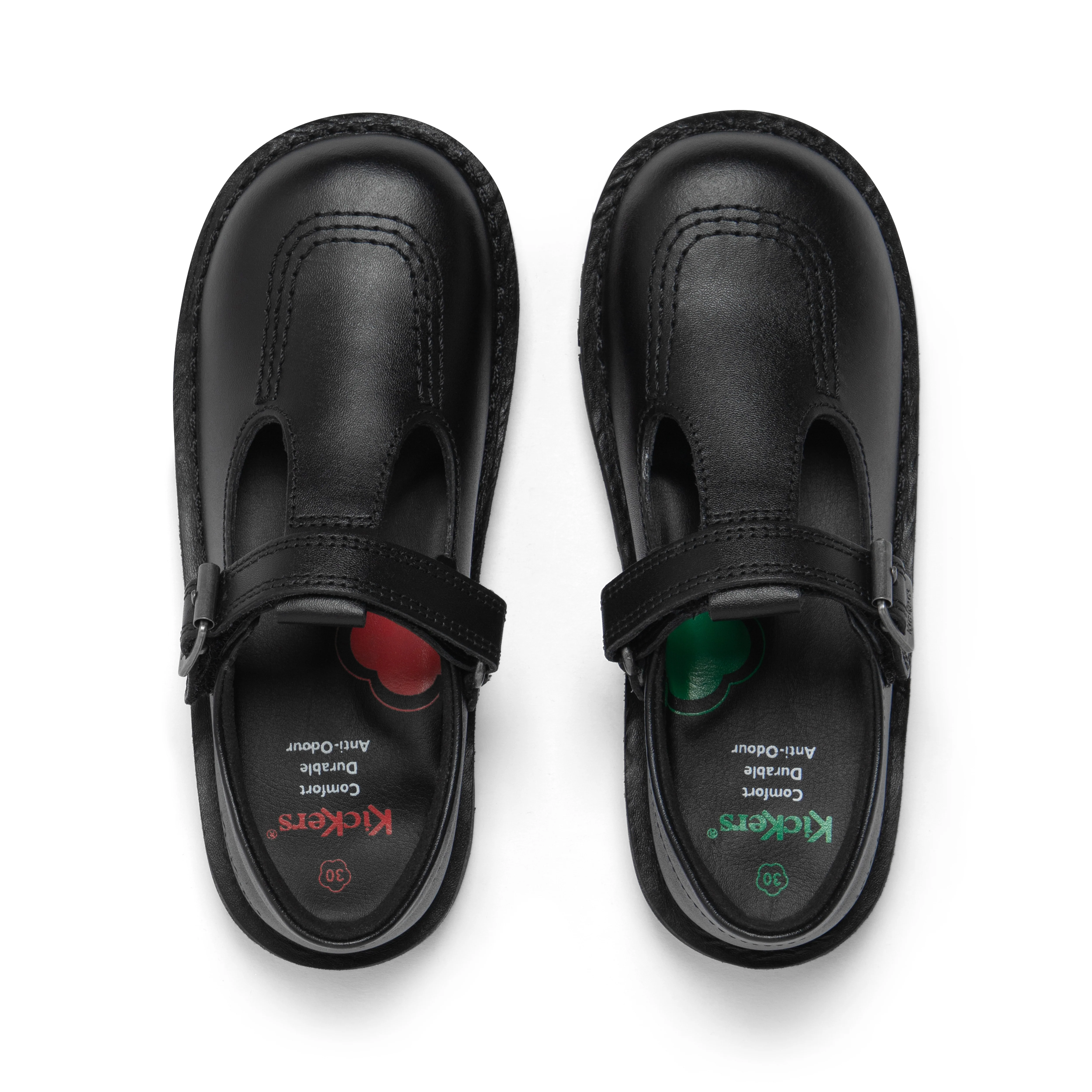 Infant Girls Kick T Bar Vel Leather Black - Image 4