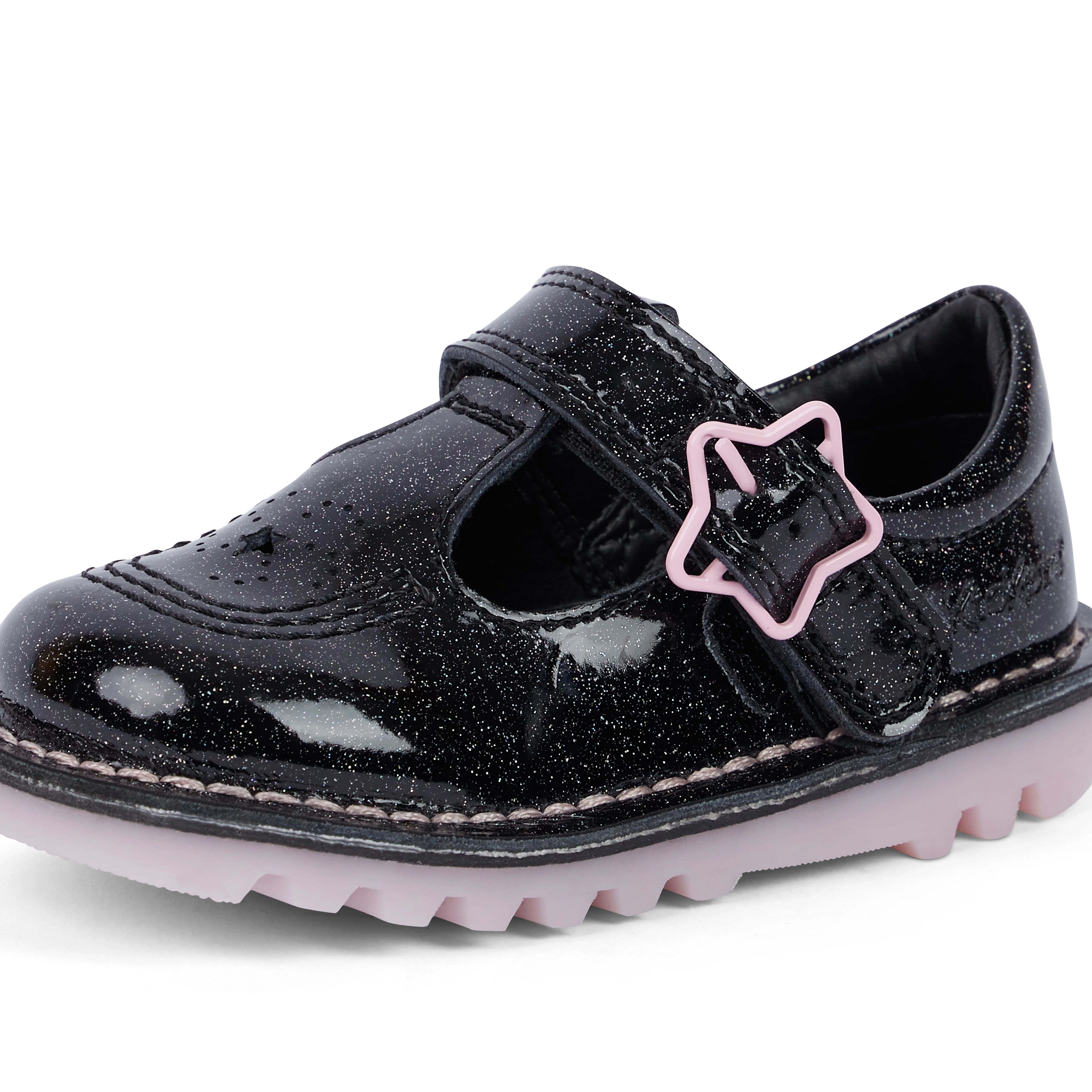Infant Girls Kick Tbar Galactic Leather Black - Image 6