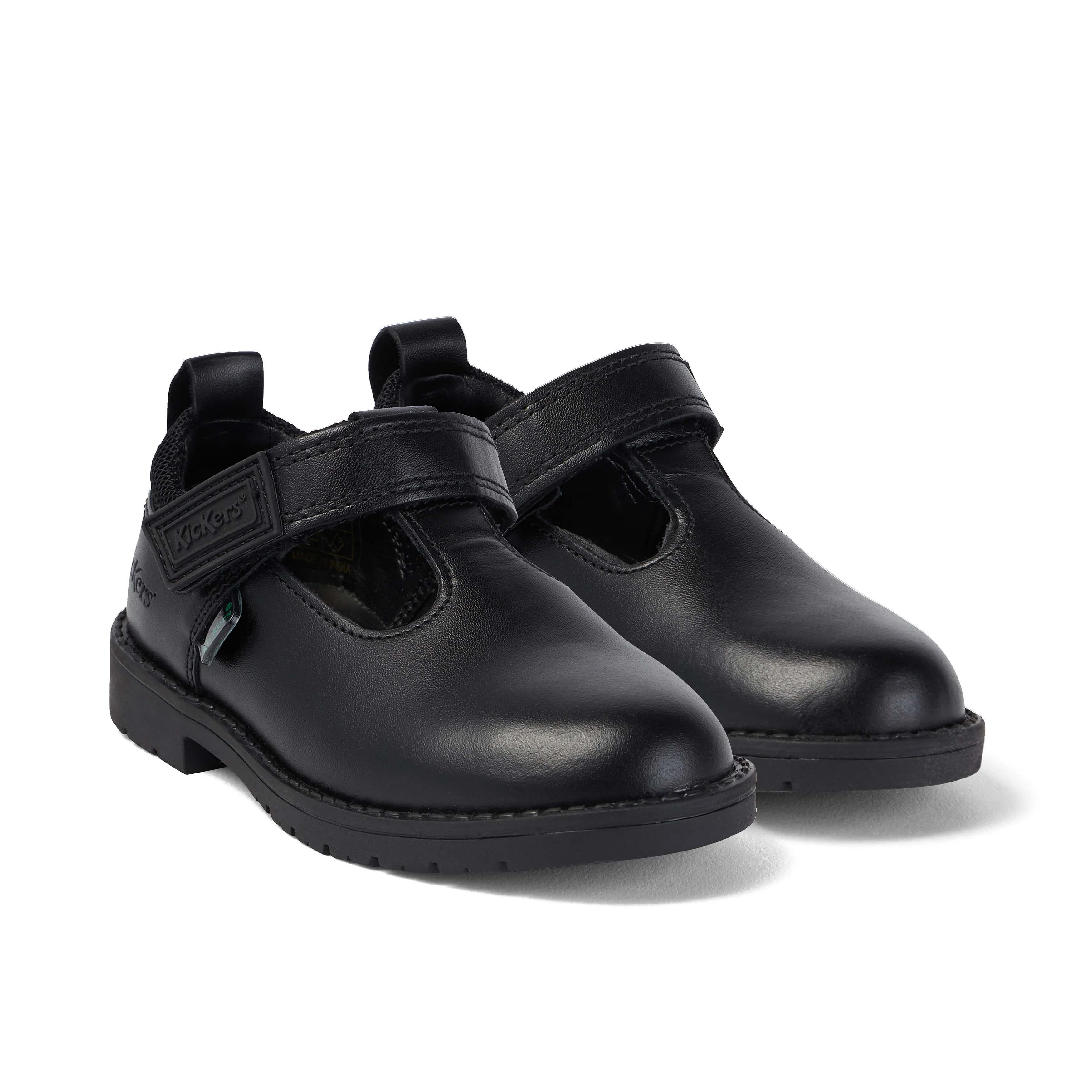 Infant Girls Lachly T Bar Leather Black - Image 3