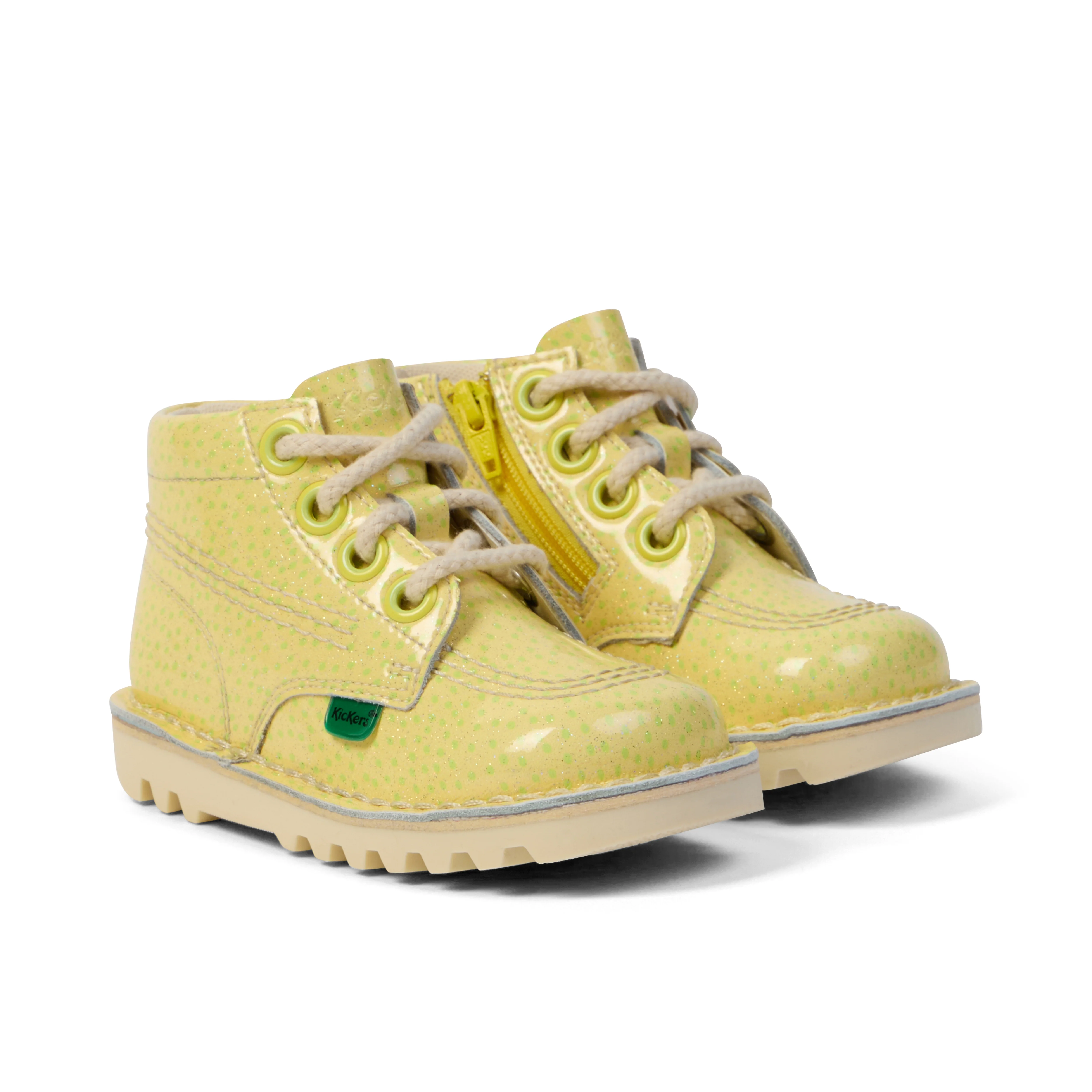 Infant Unisex Kick Hi Fruit Patent Leather Yellow - Image 3