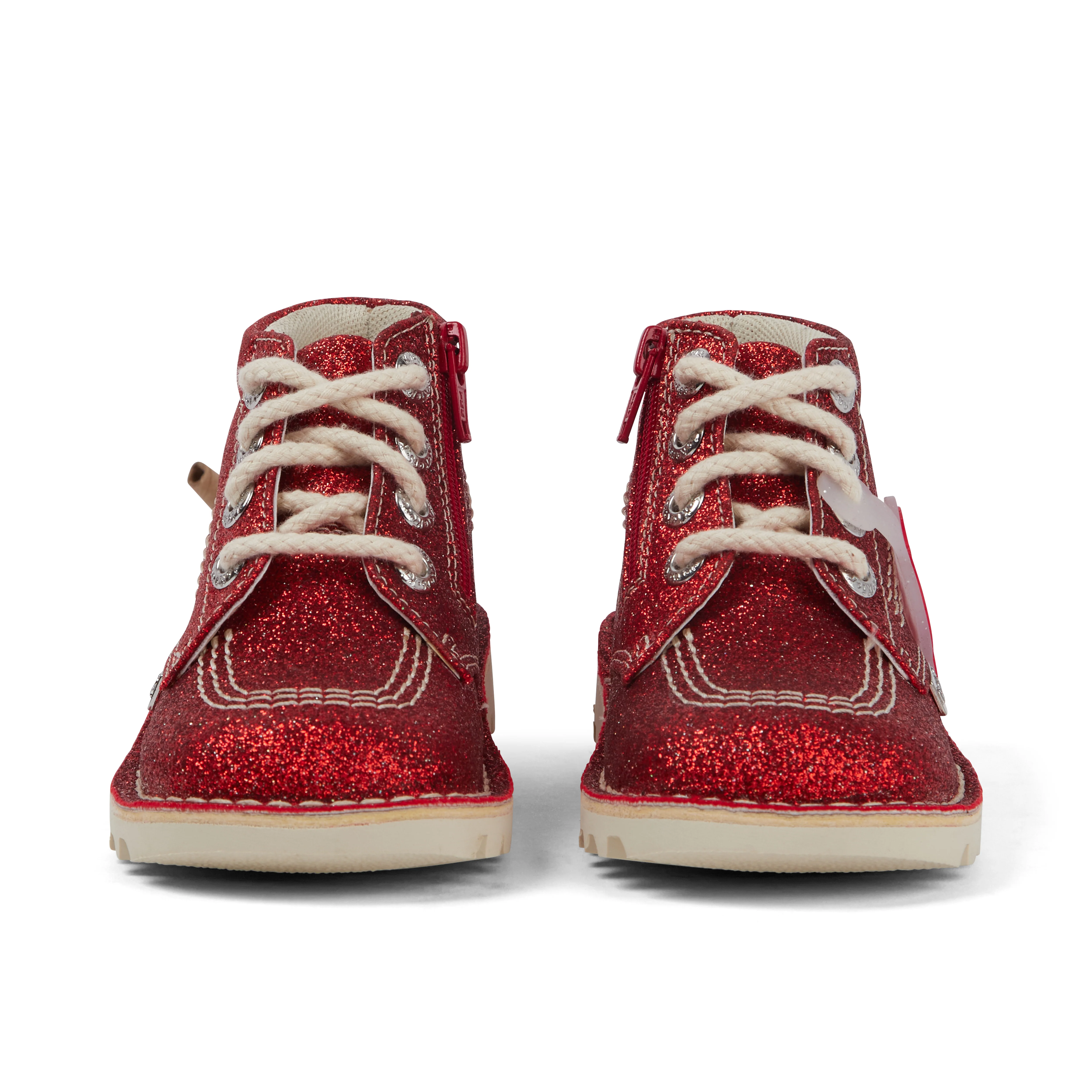 Infant Unisex Kick Hi Glitter Boots Red