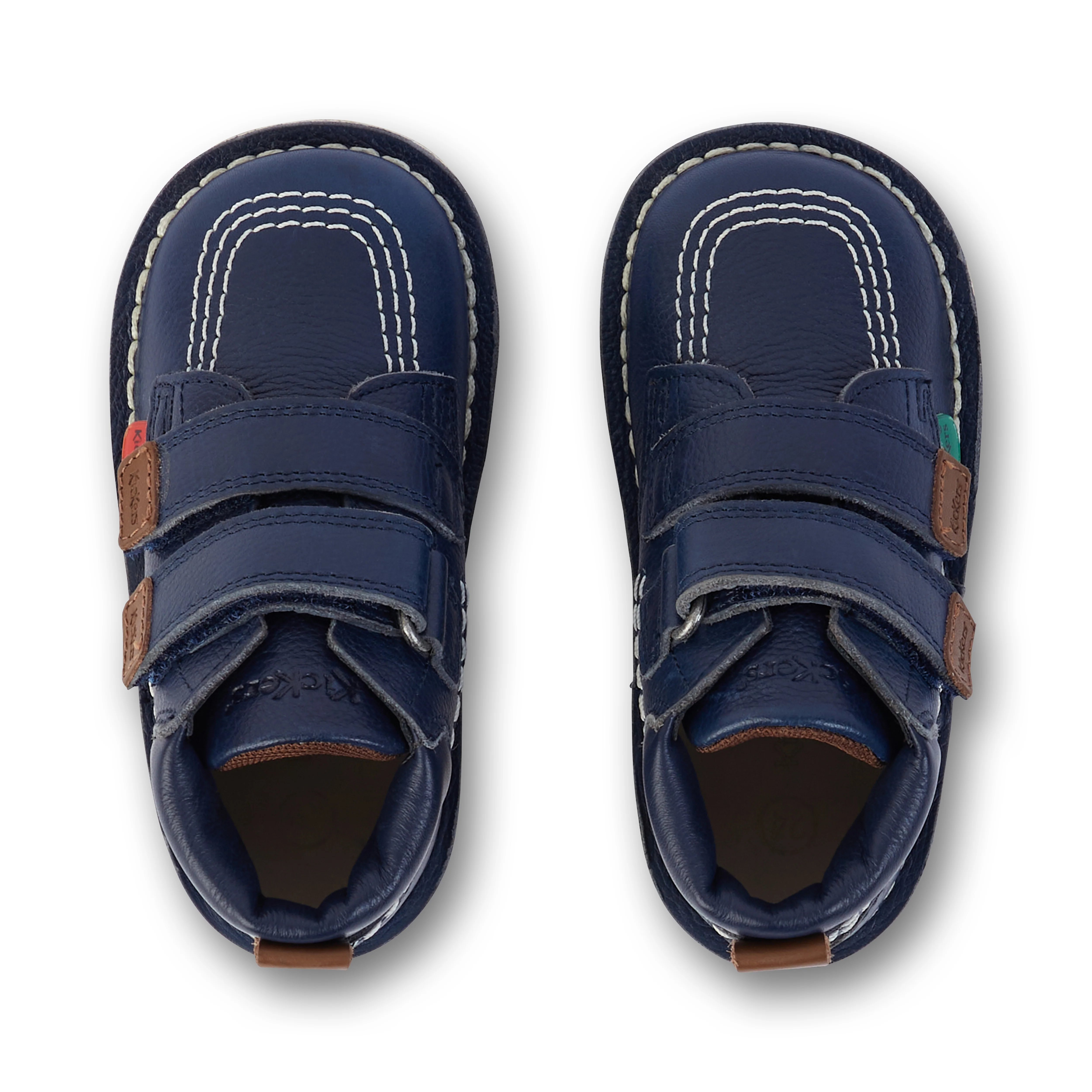 Infant Unisex Kick Hi Roll Leather Navy - Image 4