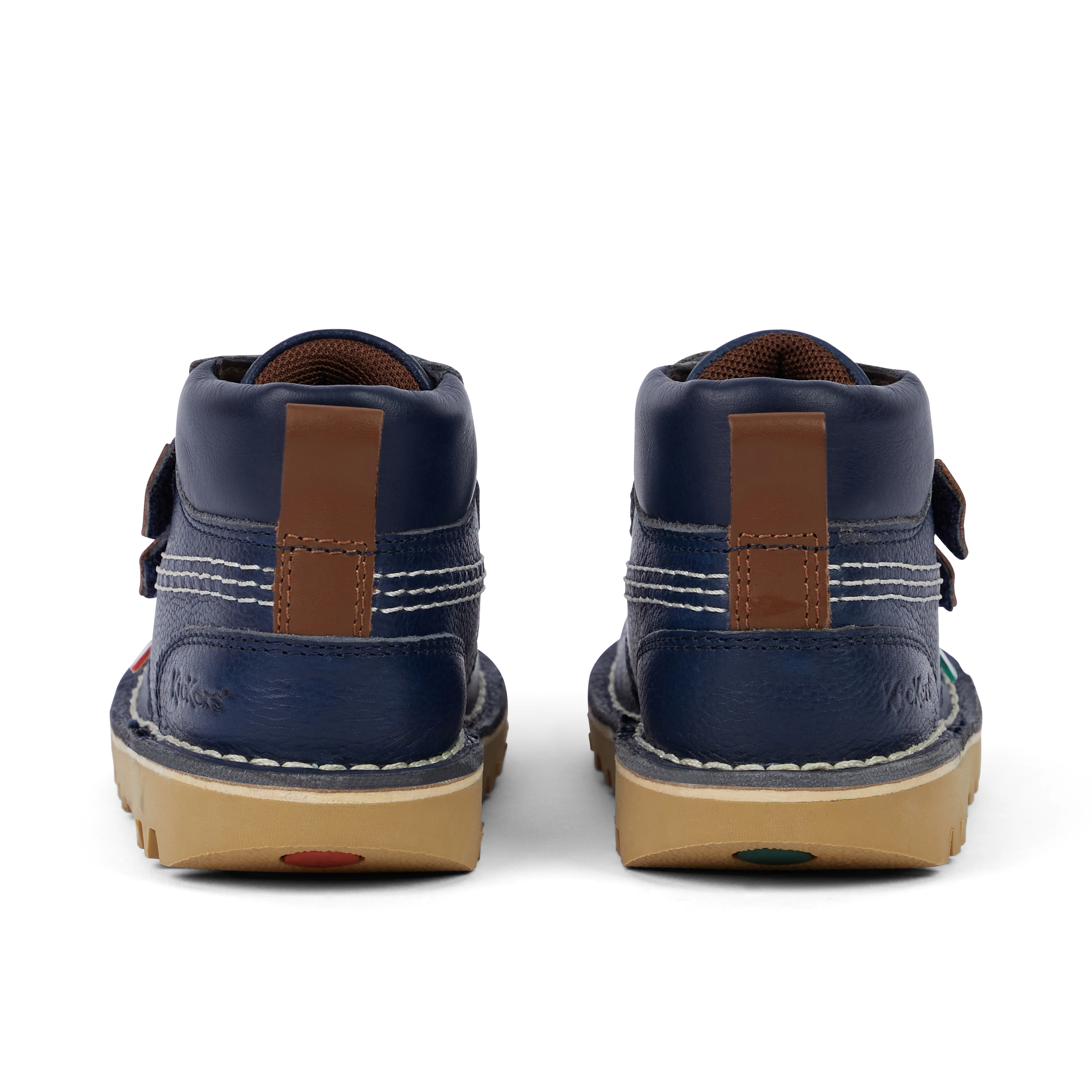 Infant Unisex Kick Hi Roll Leather Navy - Image 5