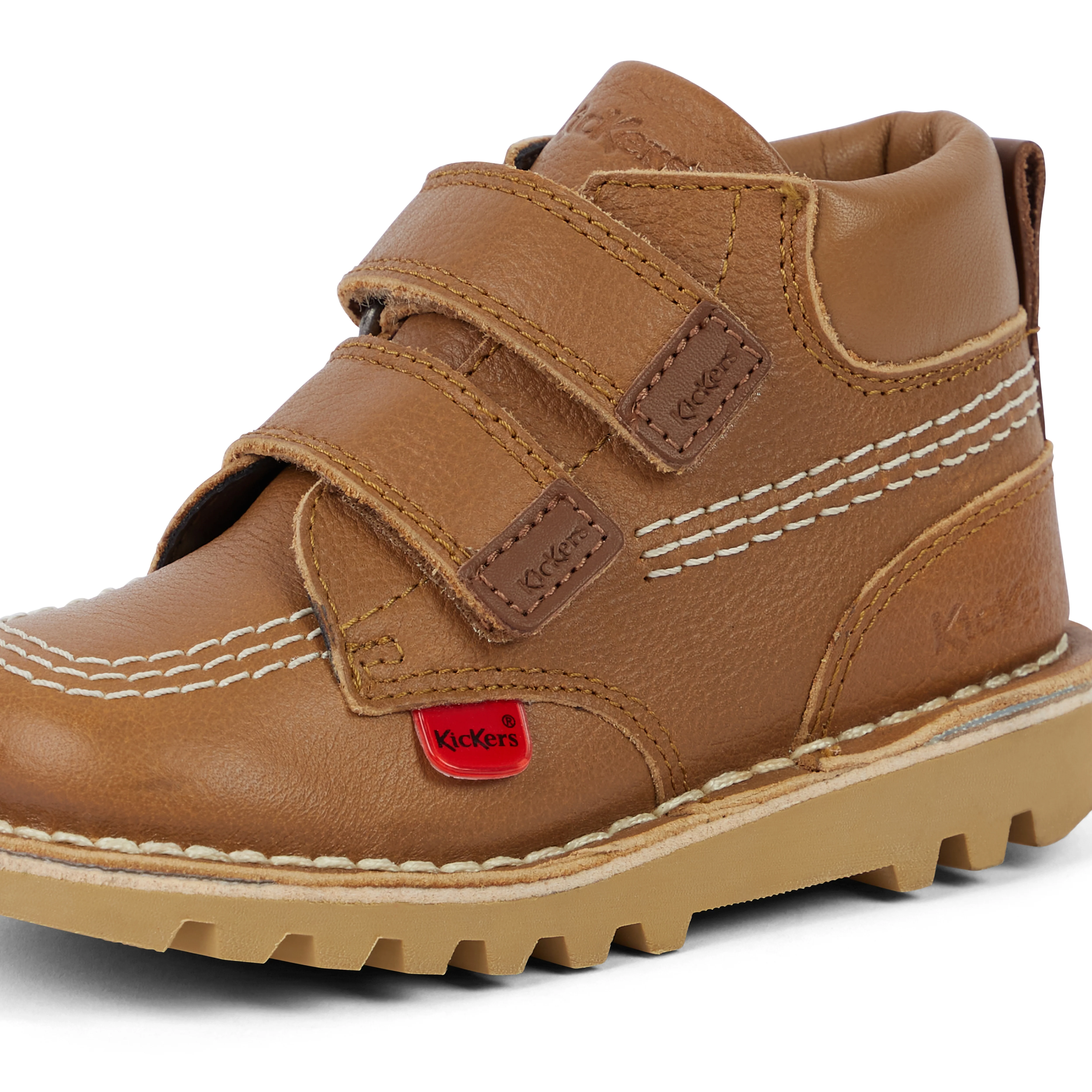 Infant Unisex Kick Hi Roll Leather Tan - Image 6