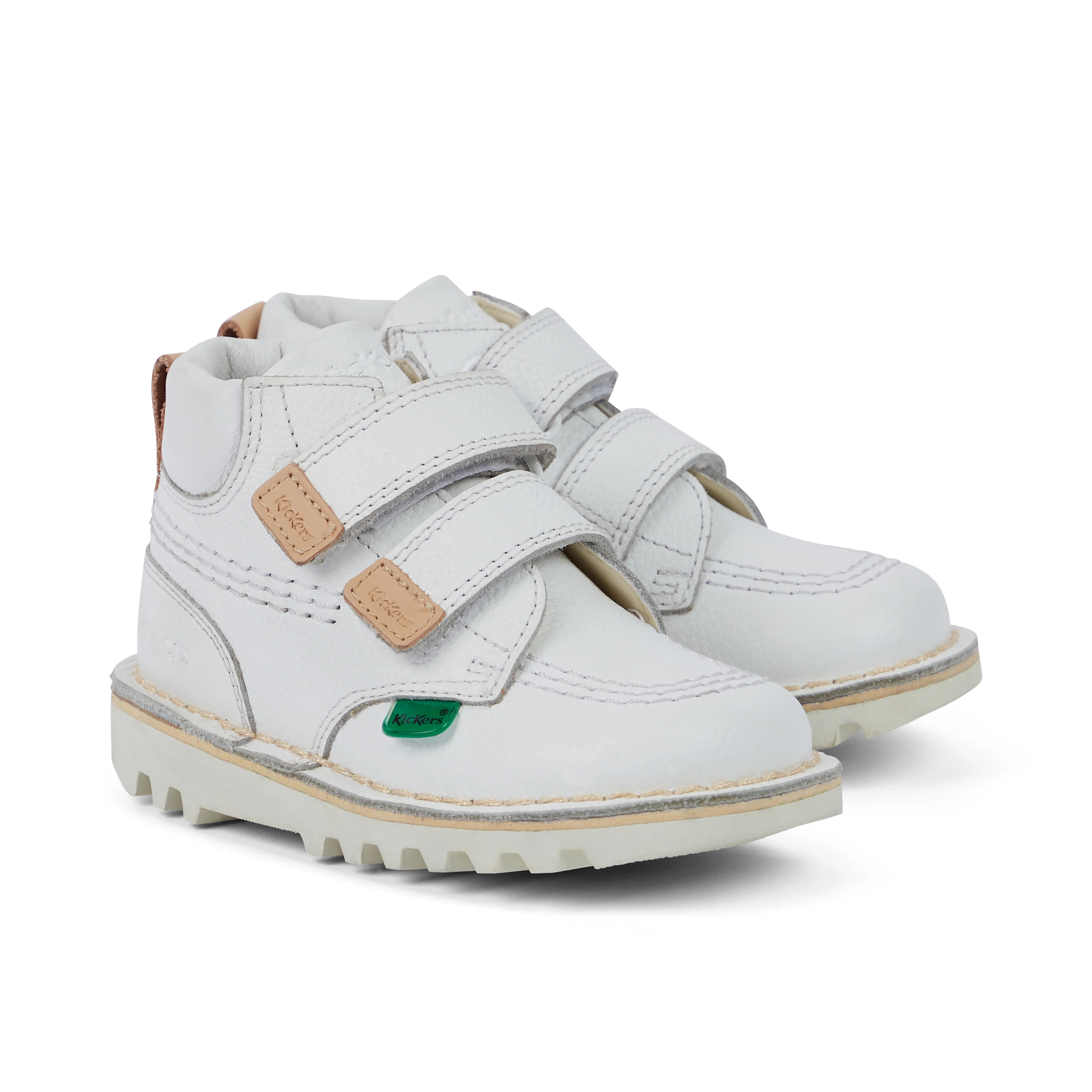 Infant Unisex Kick Hi Roll Leather White - Image 3