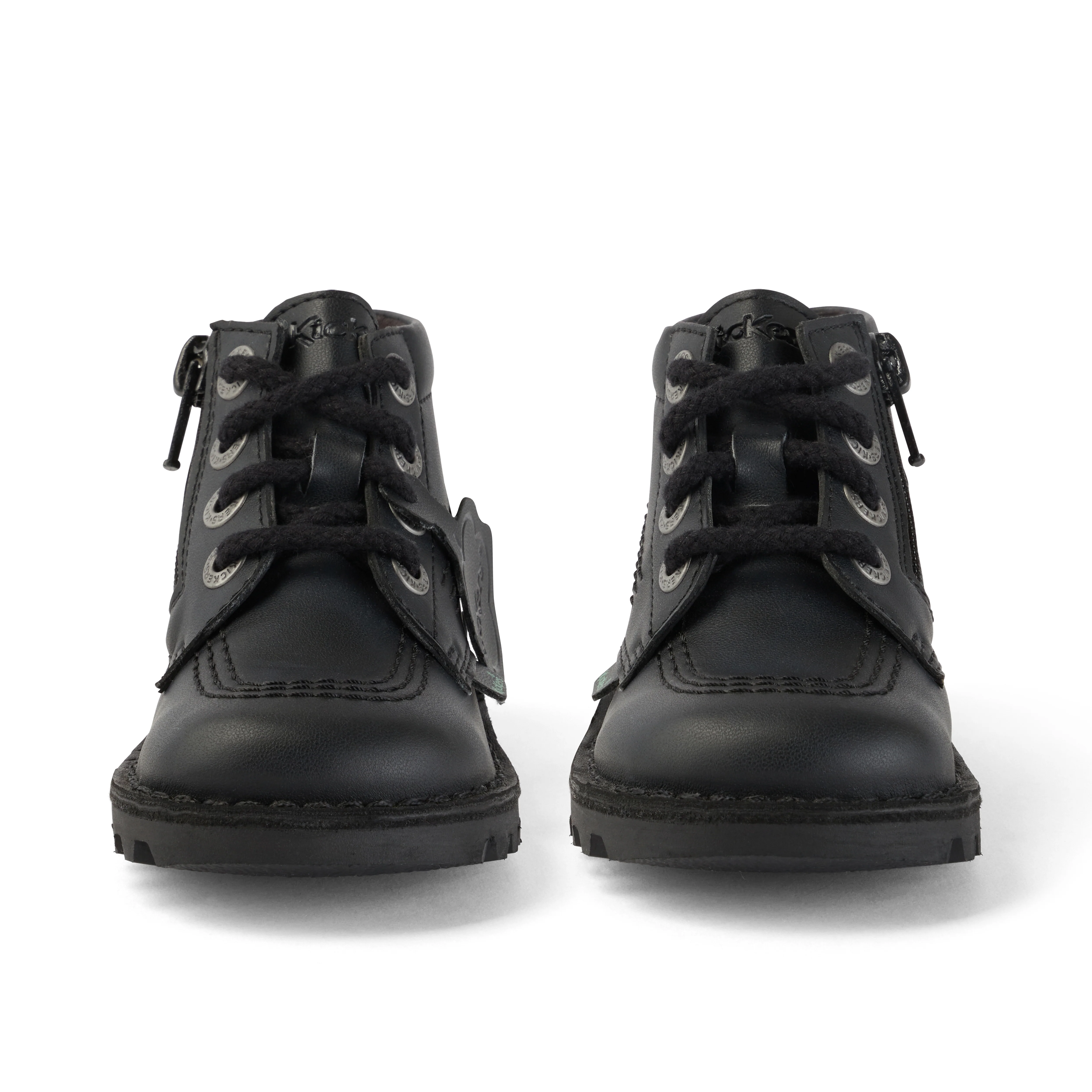 Infant Unisex Kick Hi Zip Leather Alternative Black - Image 2