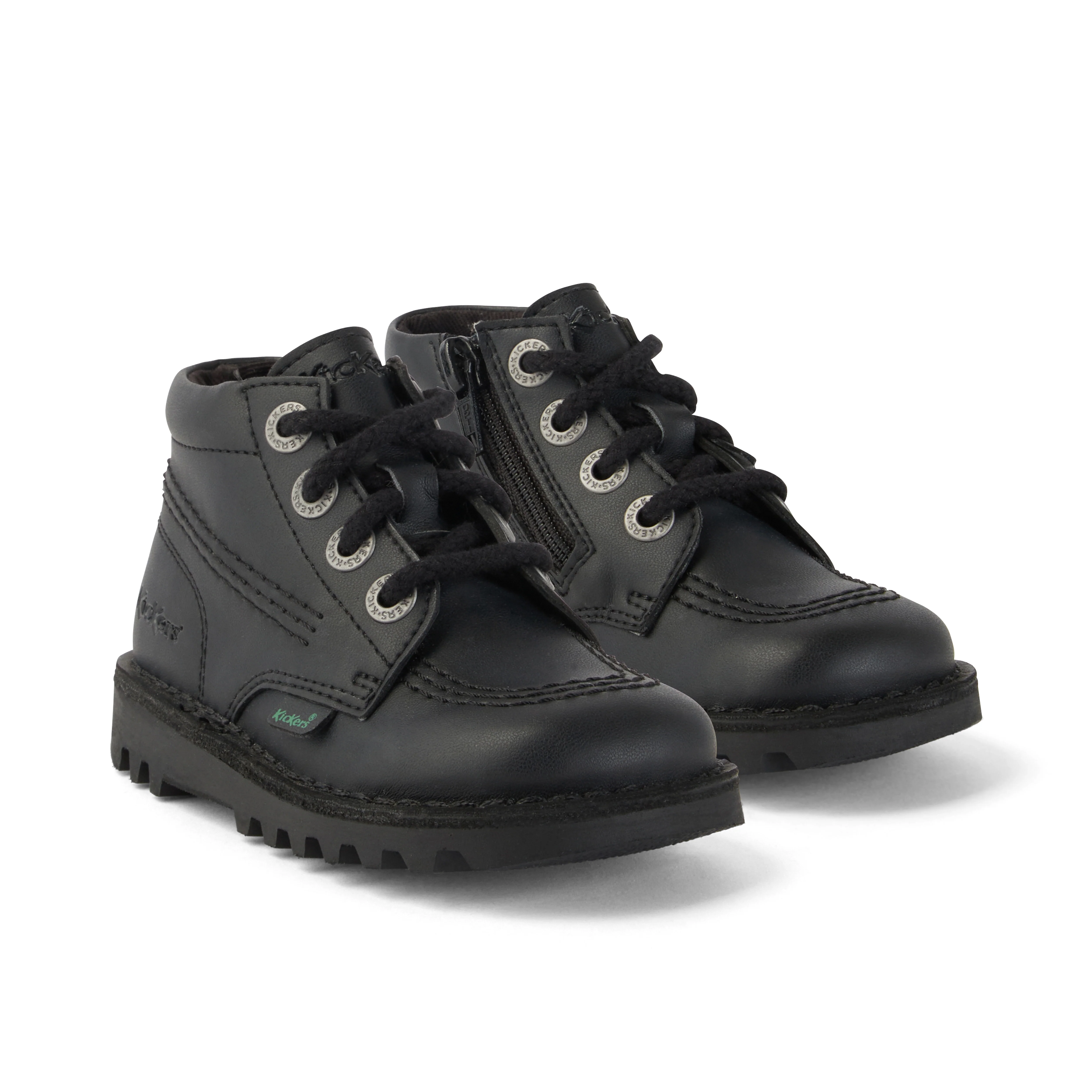 Infant Unisex Kick Hi Zip Leather Alternative Black - Image 3