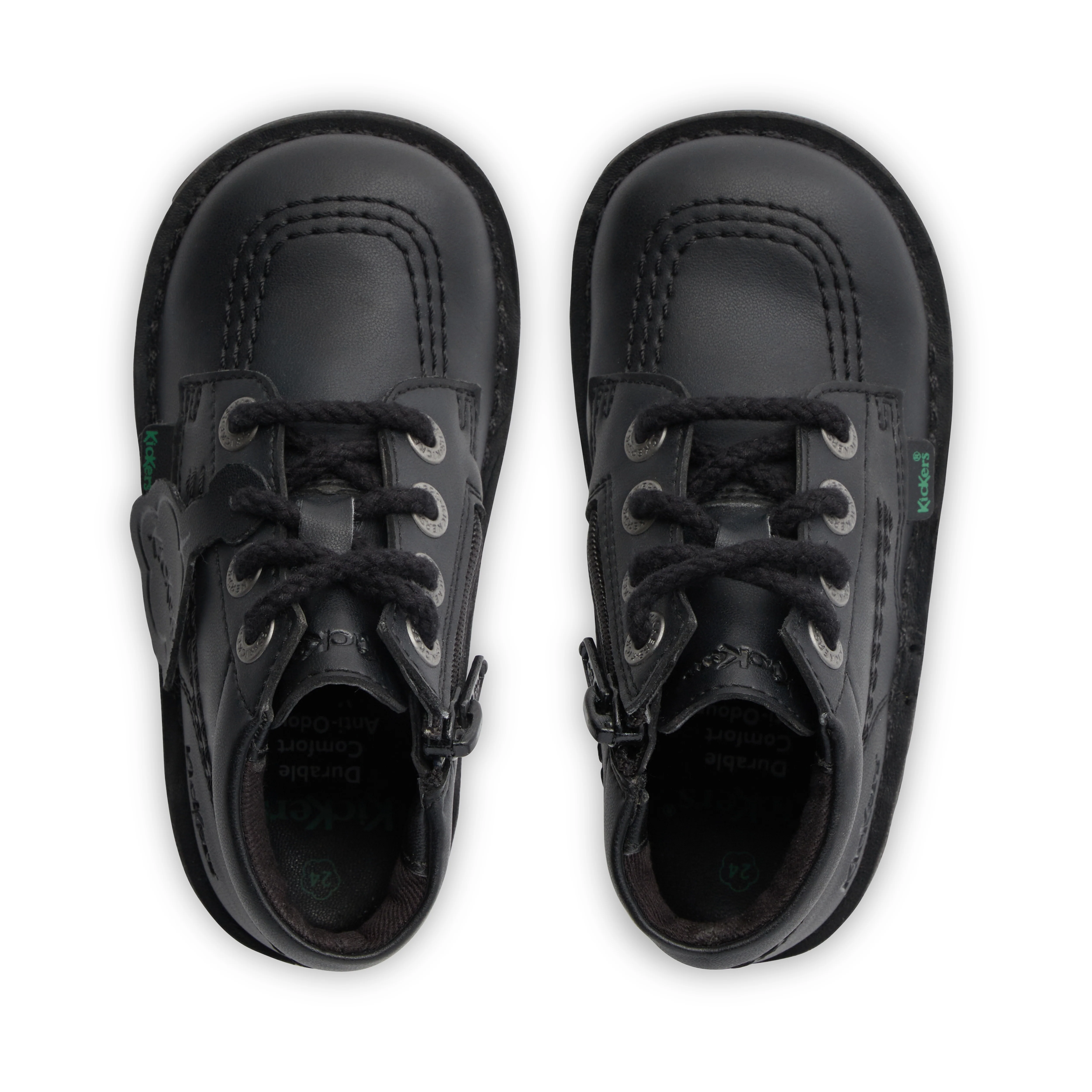 Infant Unisex Kick Hi Zip Leather Alternative Black - Image 4