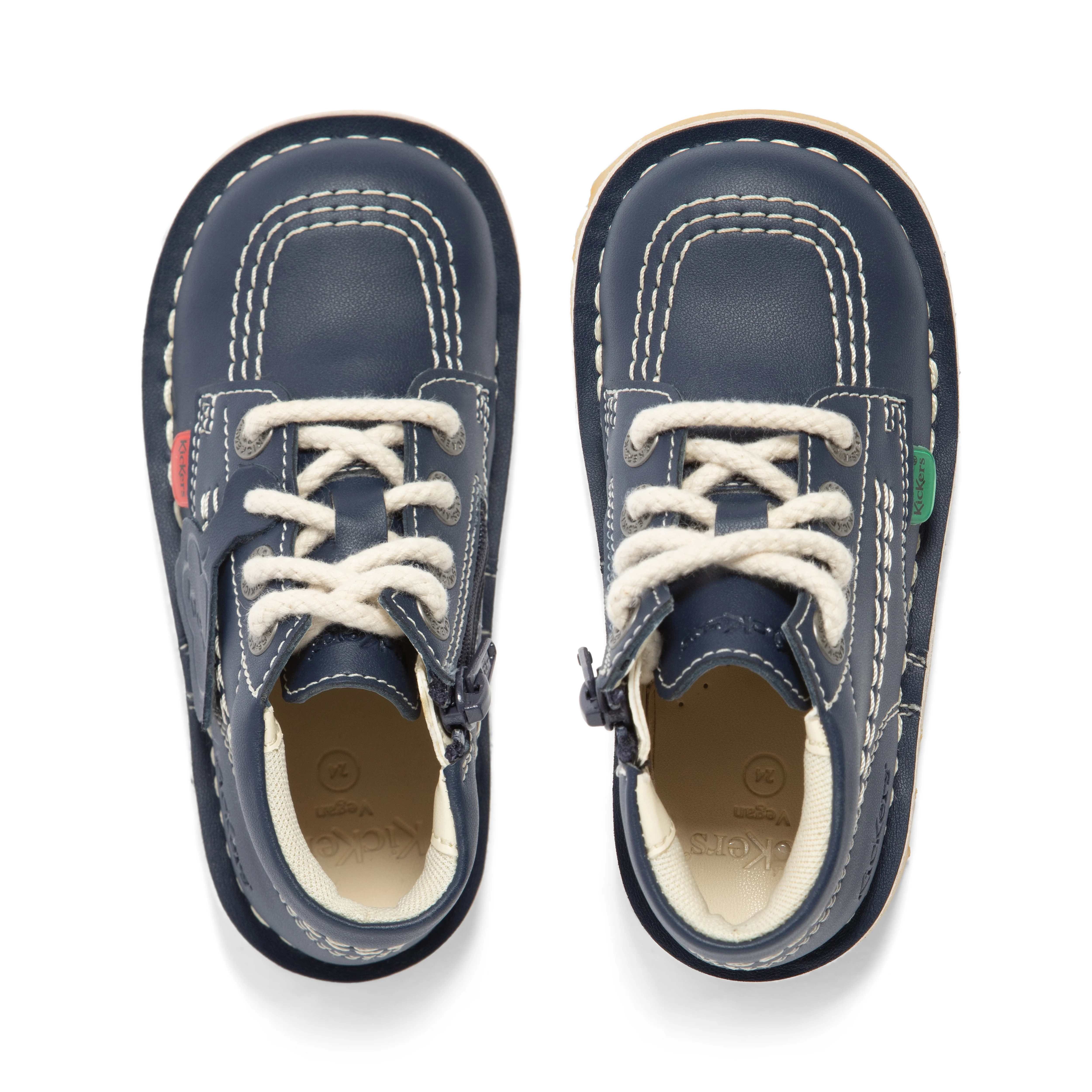 Infant Unisex Kick Hi Zip Leather Alternative Navy - Image 4