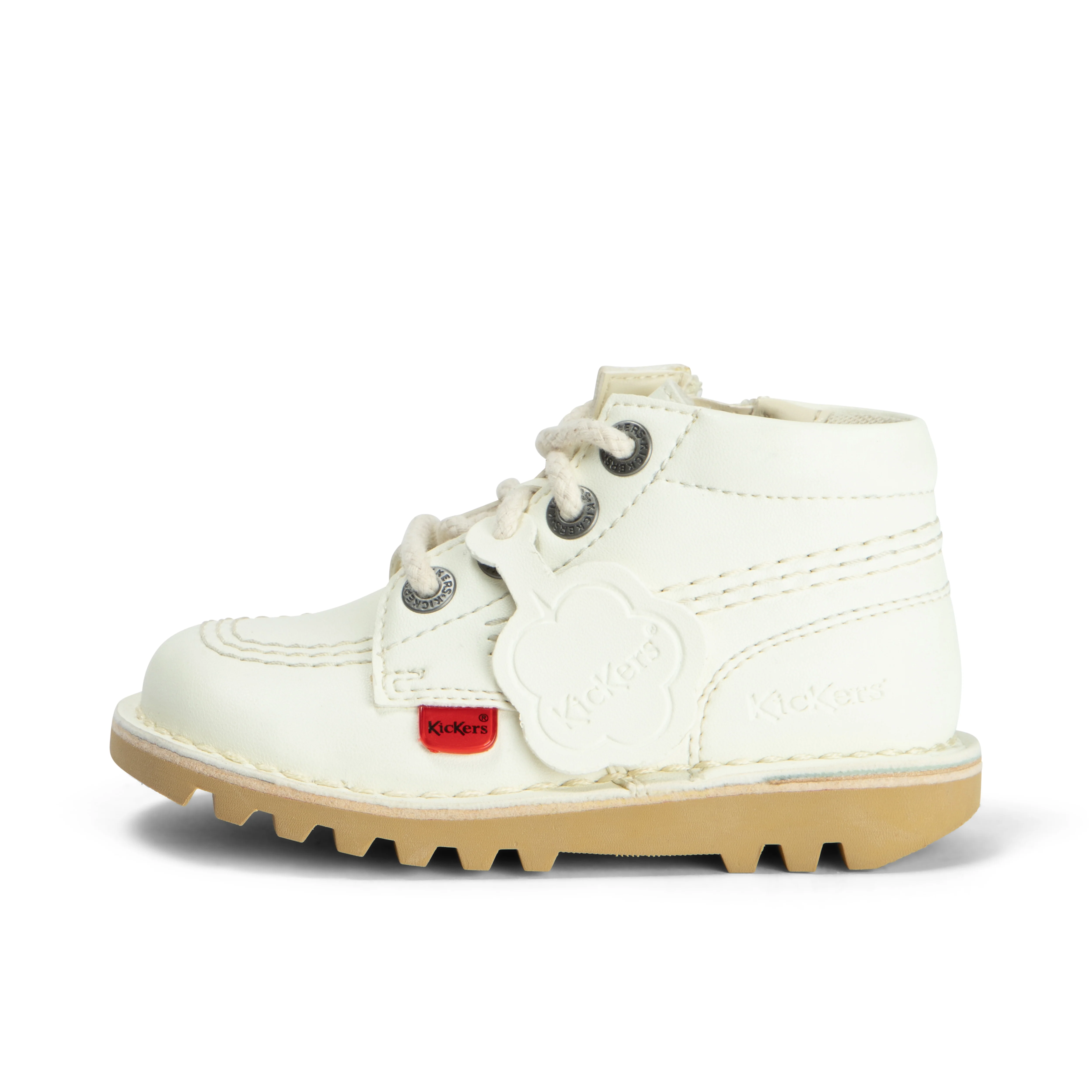 Infant Unisex Kick Hi Zip Leather Alternative White