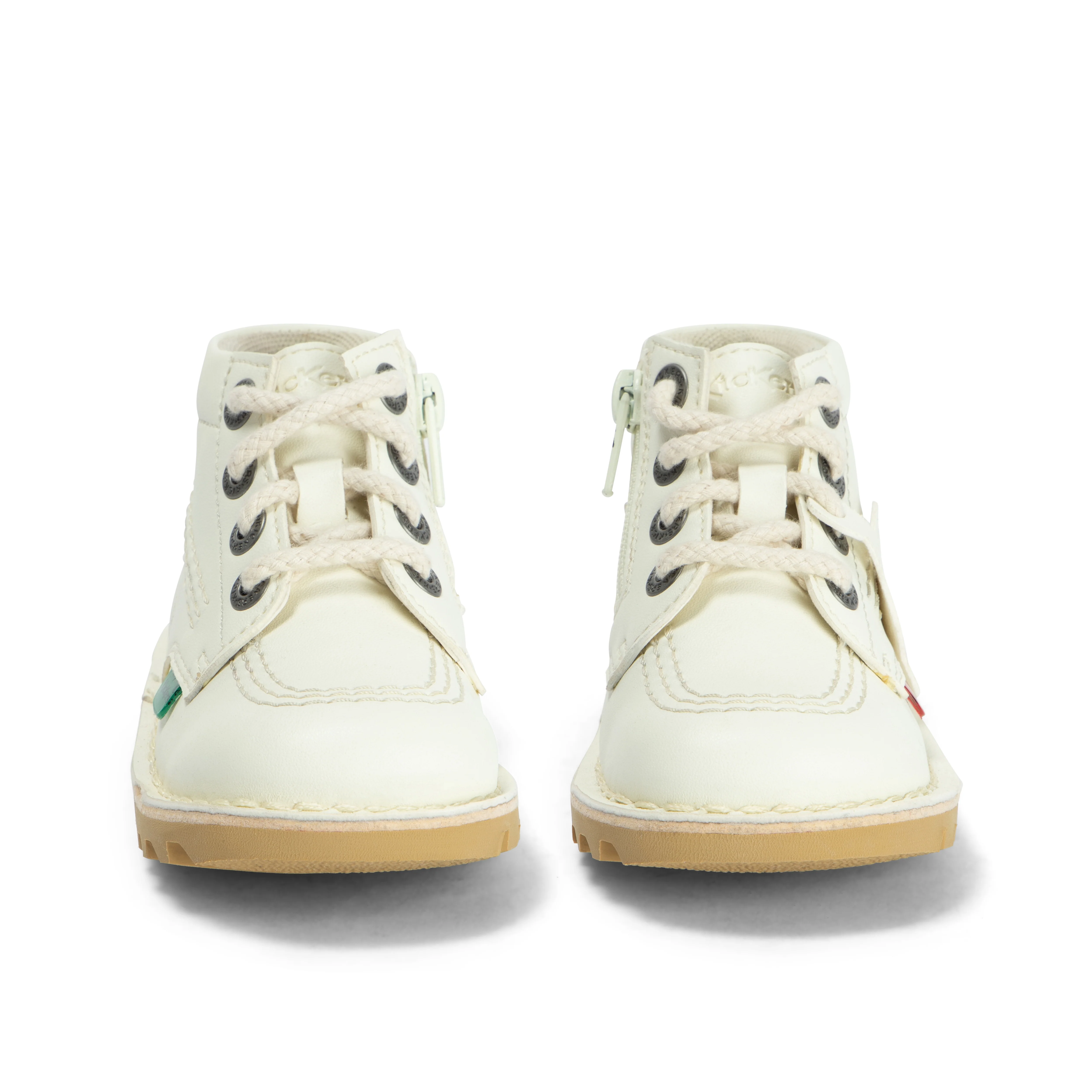 Infant Unisex Kick Hi Zip Leather Alternative White - Image 2