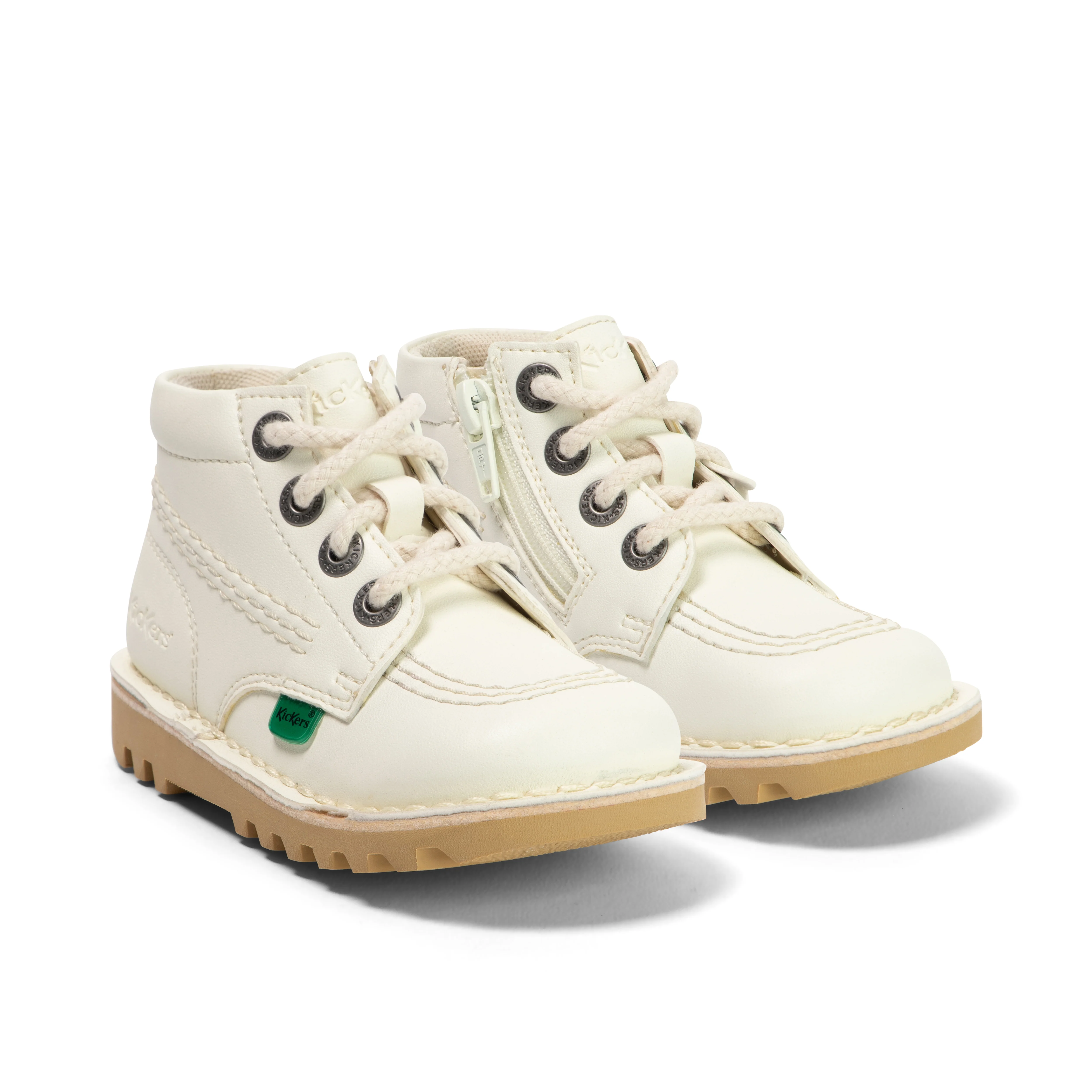 Infant Unisex Kick Hi Zip Leather Alternative White - Image 3