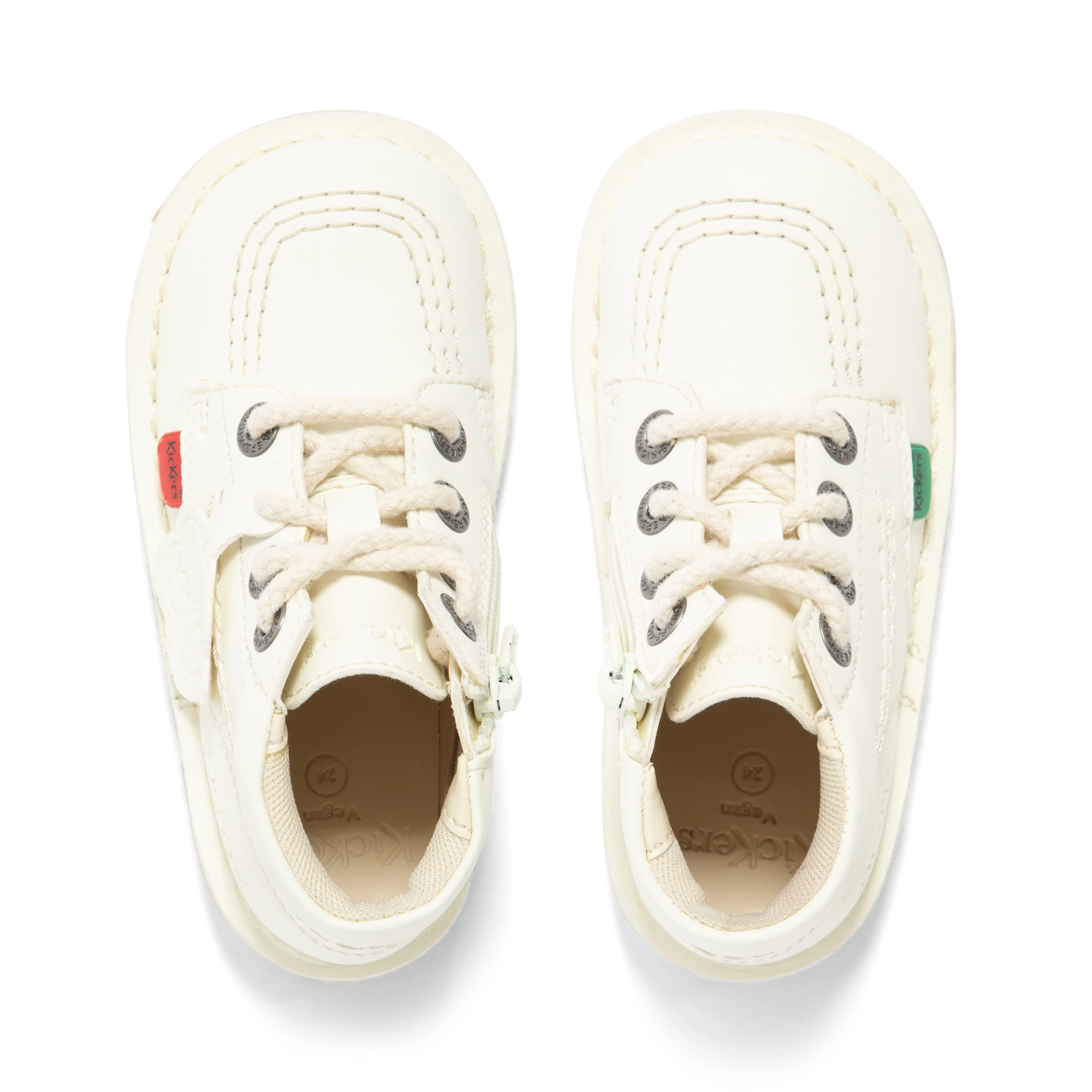 Infant Unisex Kick Hi Zip Leather Alternative White - Image 4