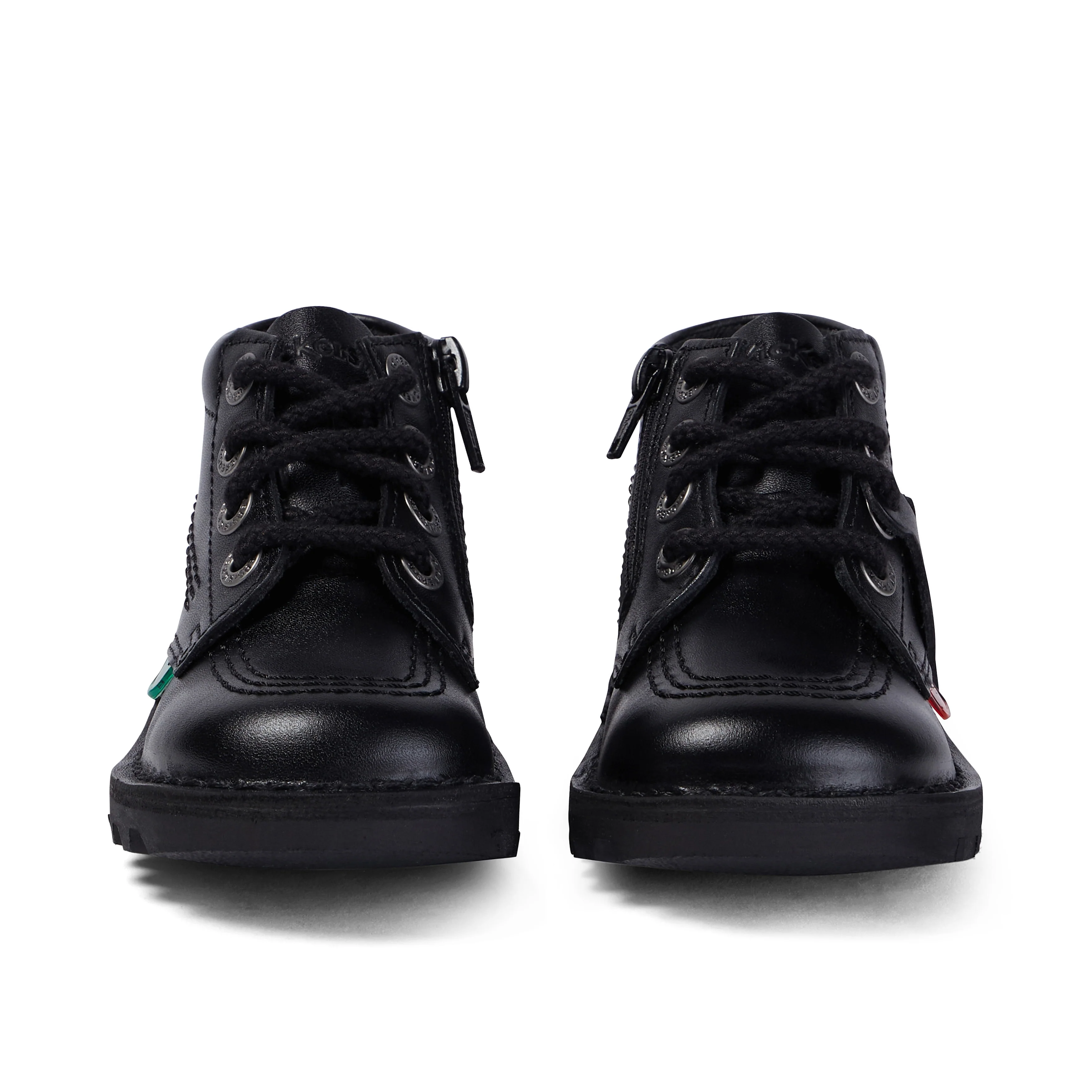 Infant Unisex Kick Hi Zip Leather Black - Image 2