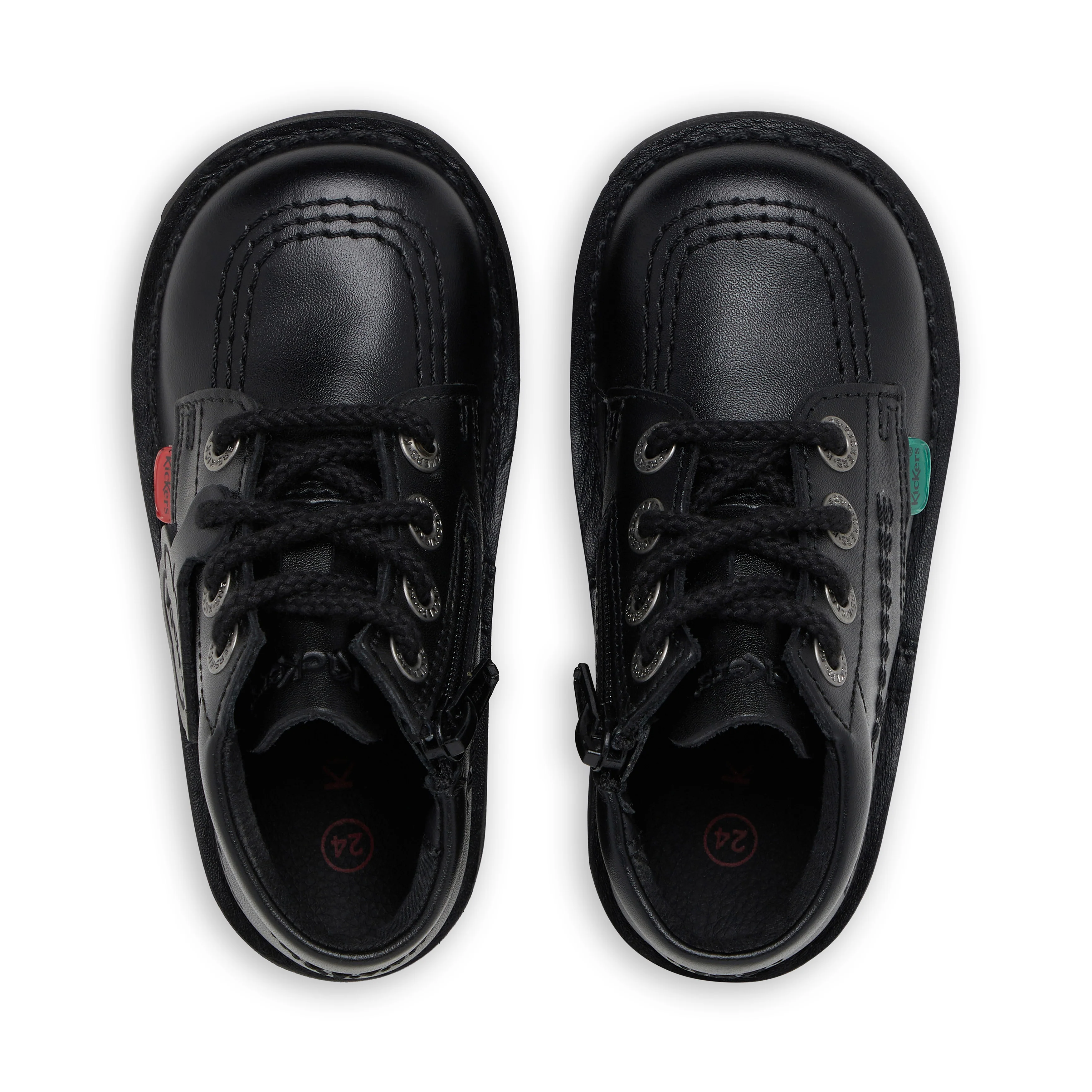 Infant Unisex Kick Hi Zip Leather Black - Image 4