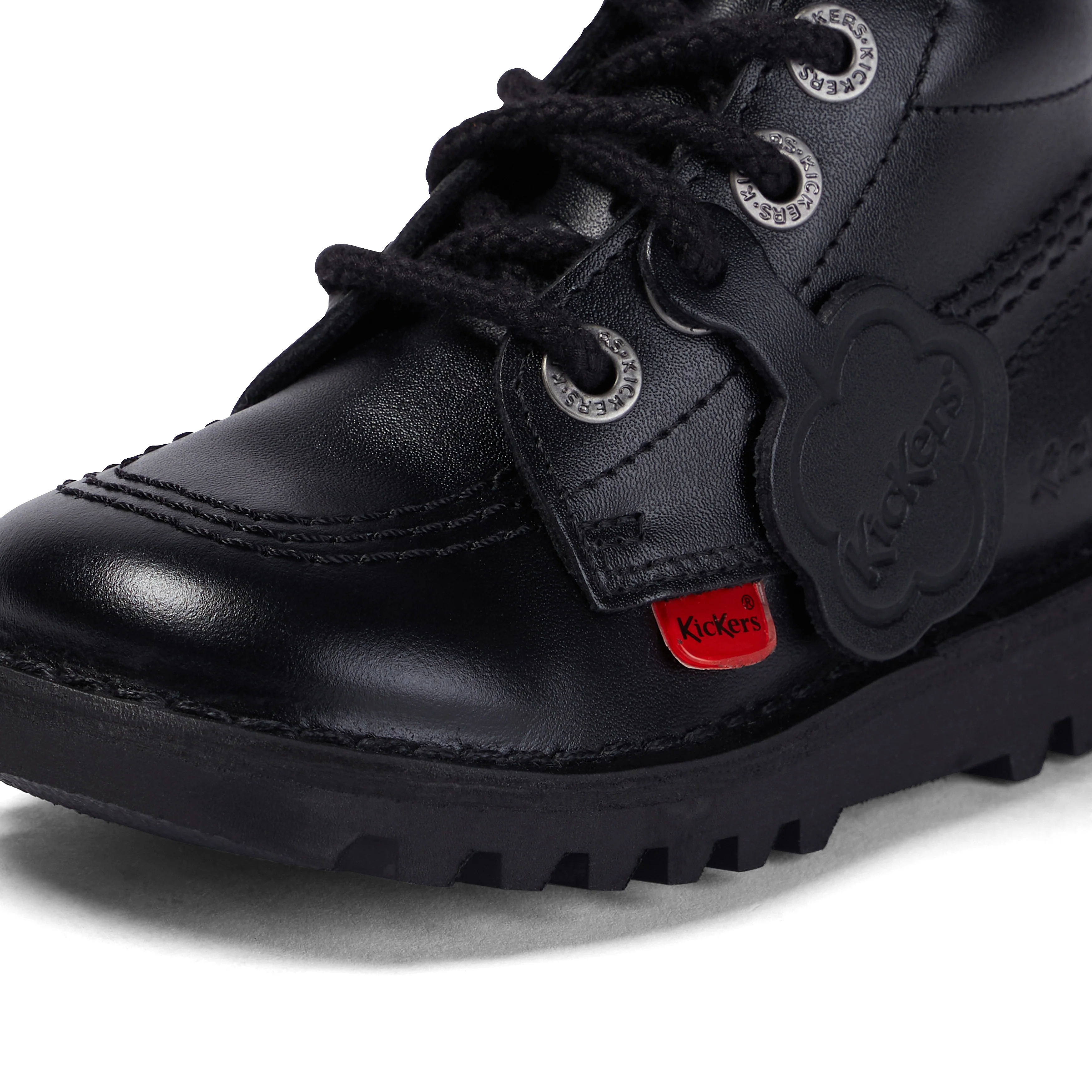 Infant Unisex Kick Hi Zip Leather Black - Image 6