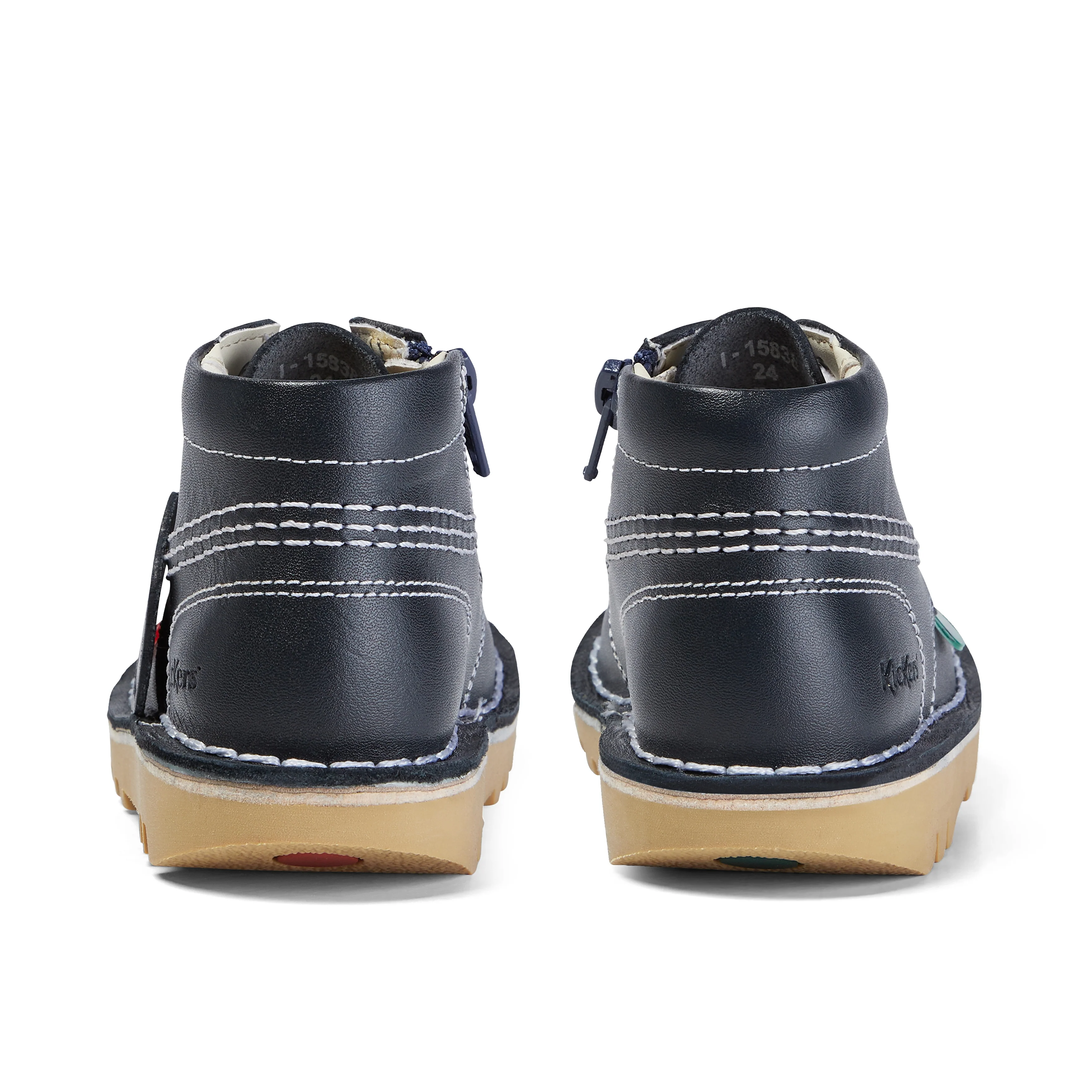 Infant Unisex Kick Hi Zip Leather Navy - Image 5