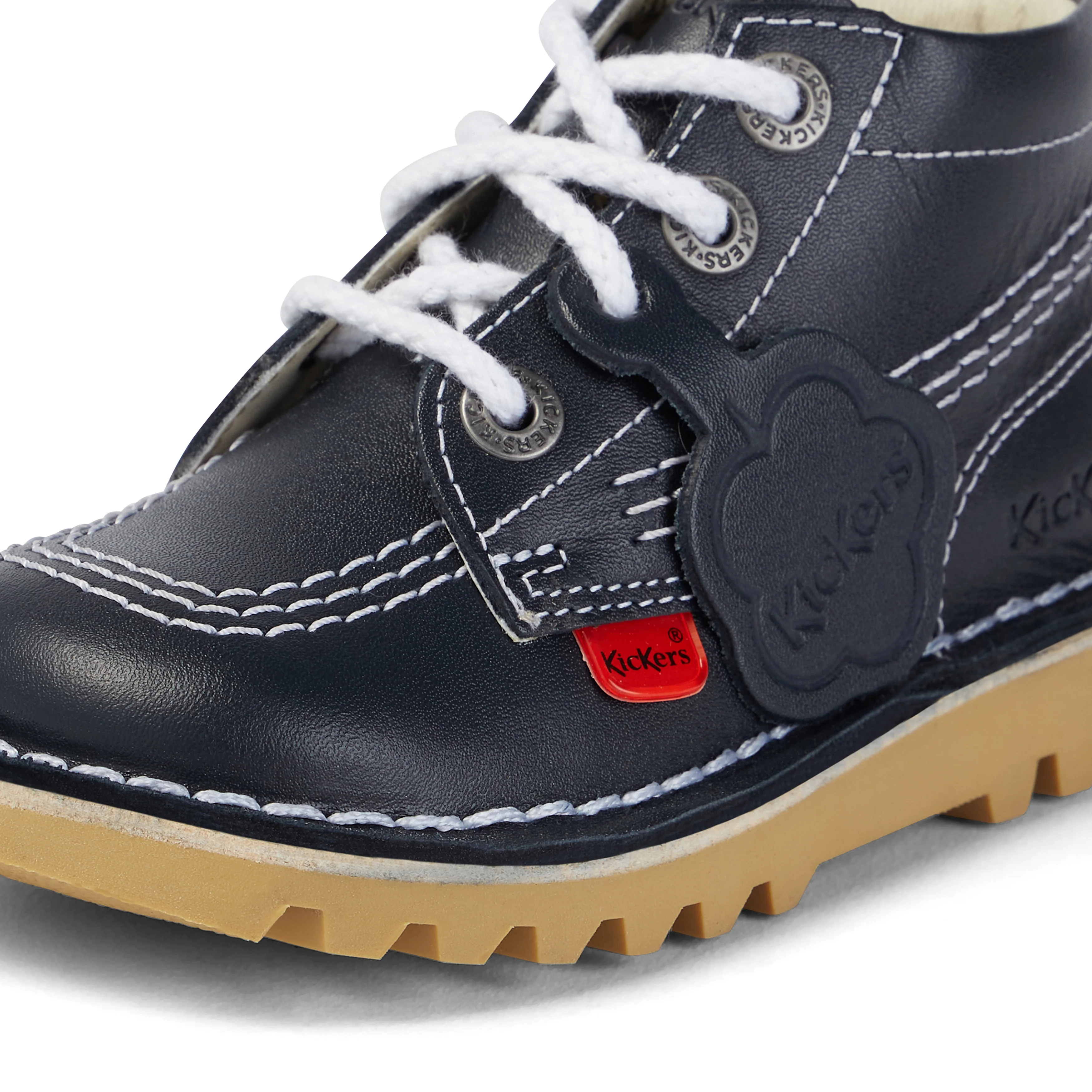 Infant Unisex Kick Hi Zip Leather Navy - Image 6