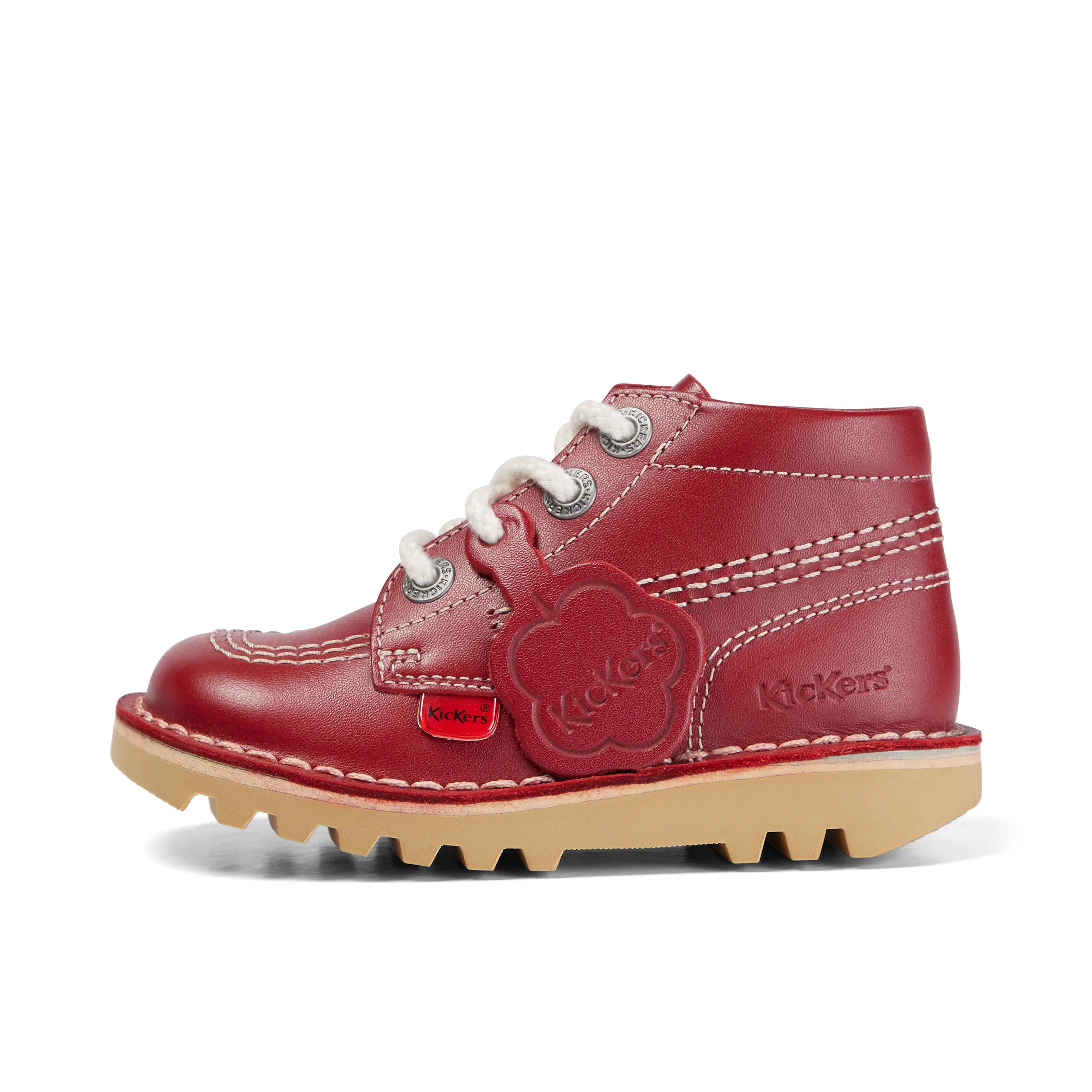 Infant Unisex Kick Hi Zip Leather Red
