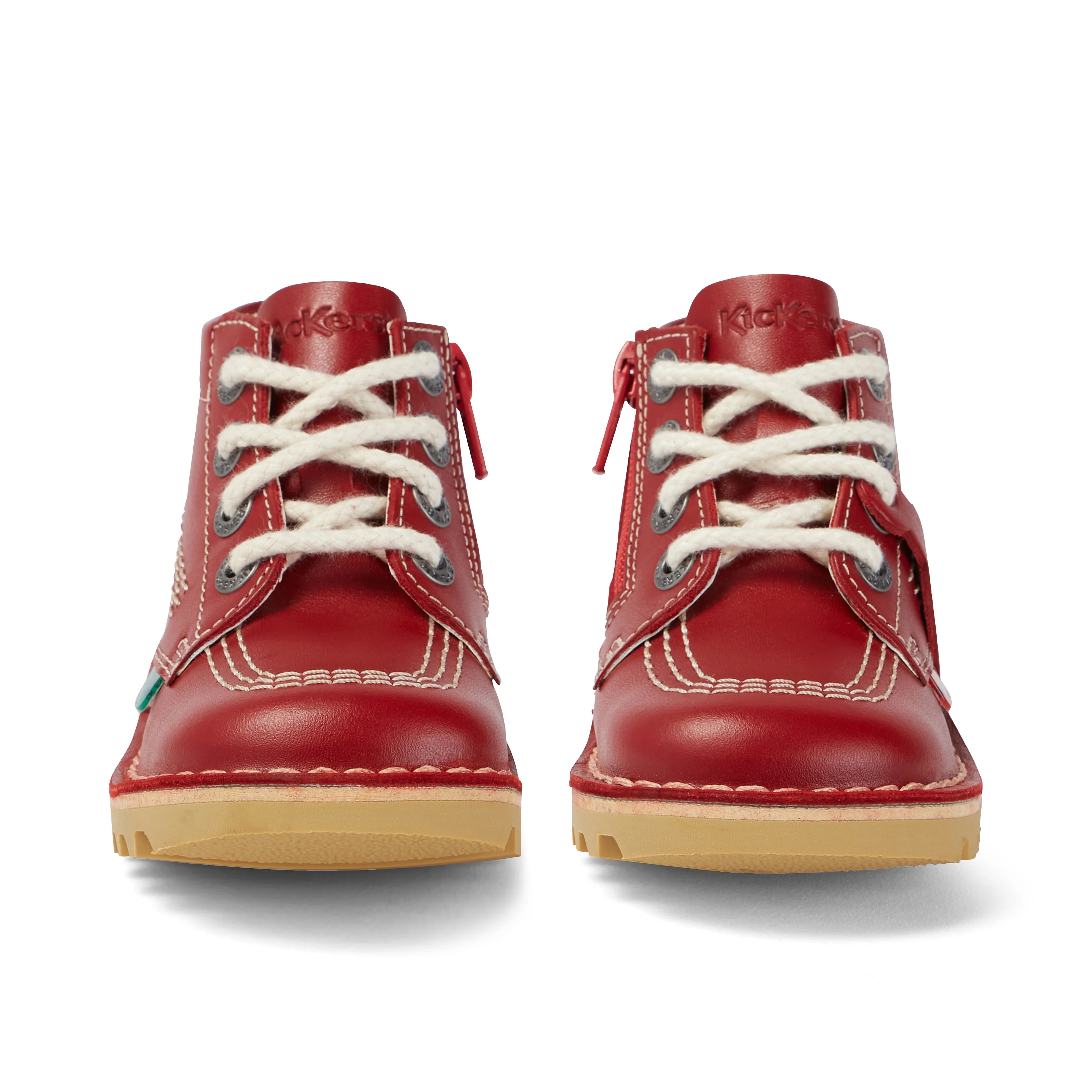 Infant Unisex Kick Hi Zip Leather Red - Image 2