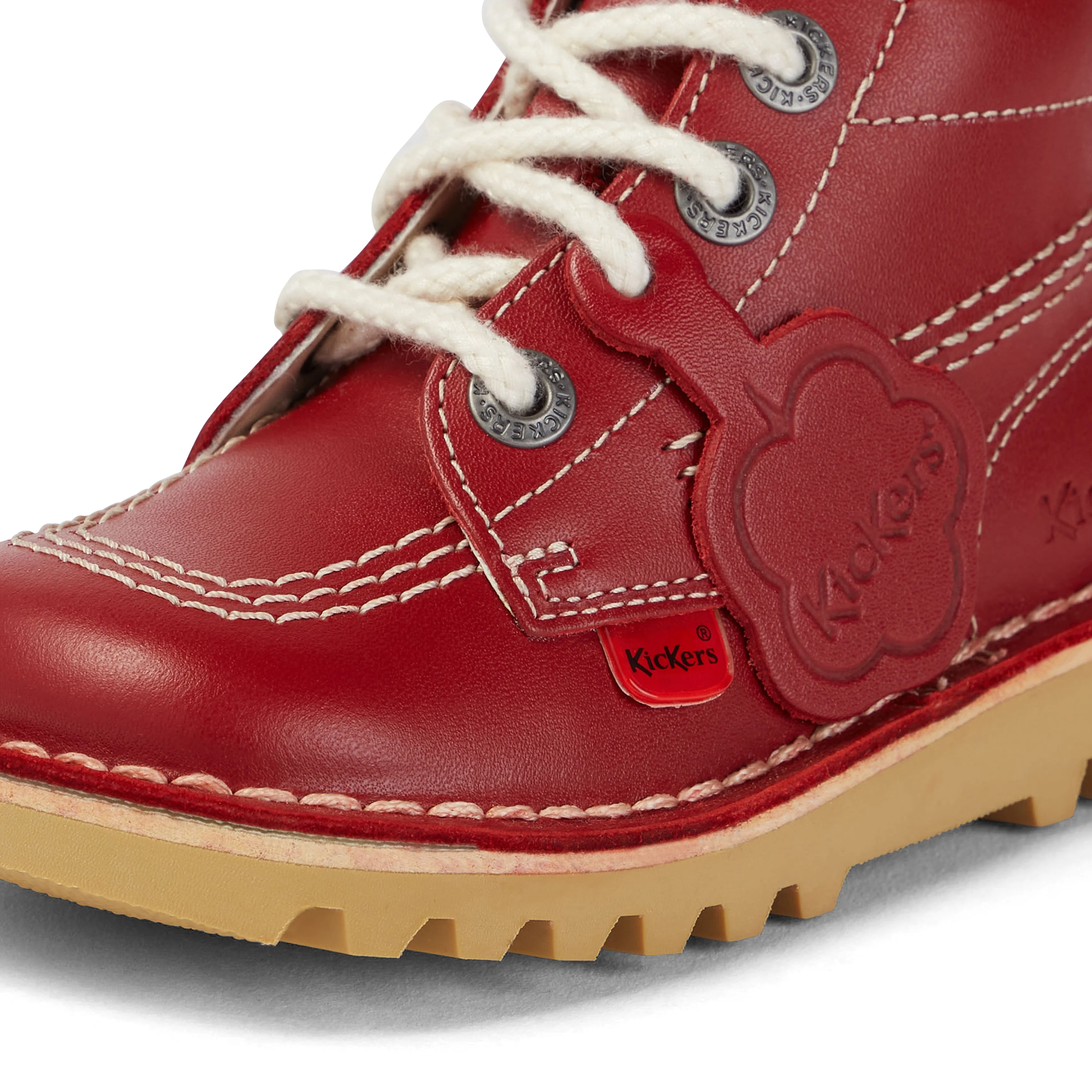 Infant Unisex Kick Hi Zip Leather Red - Image 6