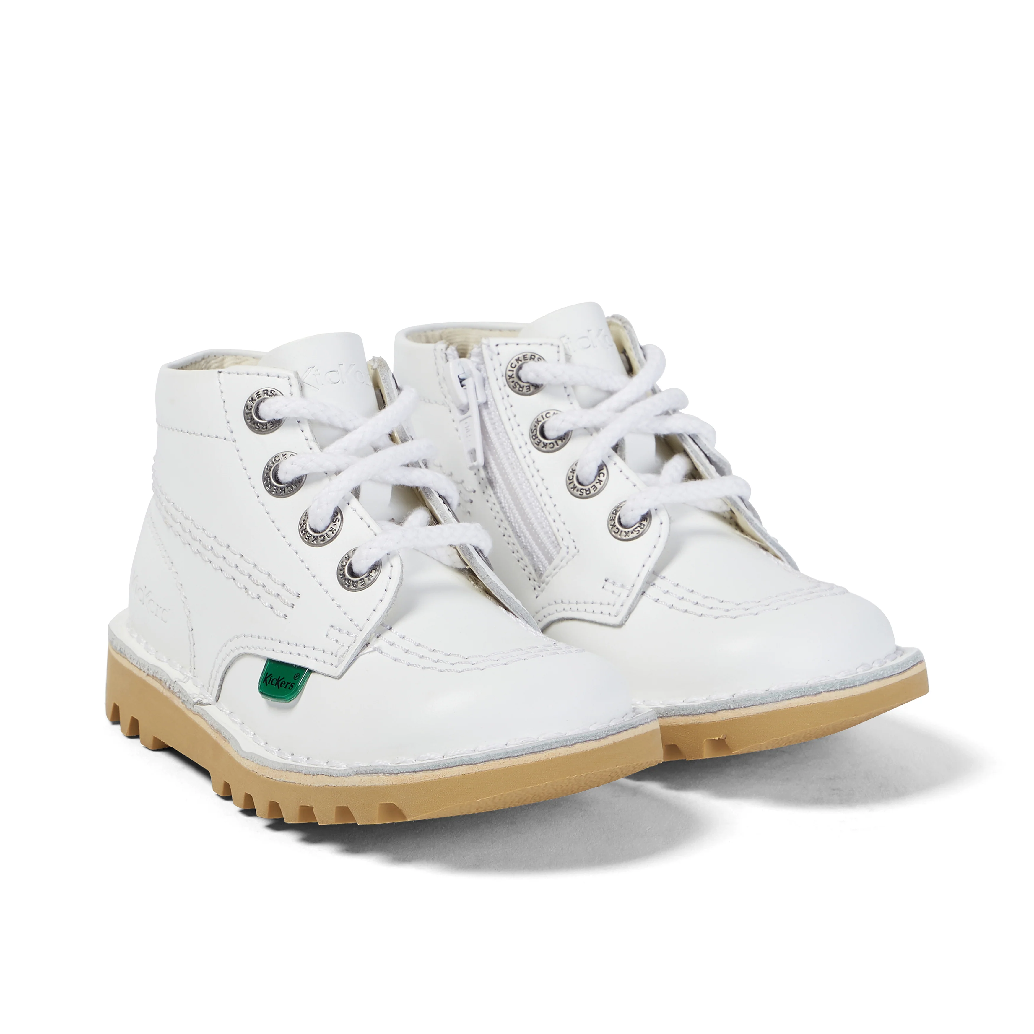 Infant Unisex Kick Hi Zip Leather White - Image 3