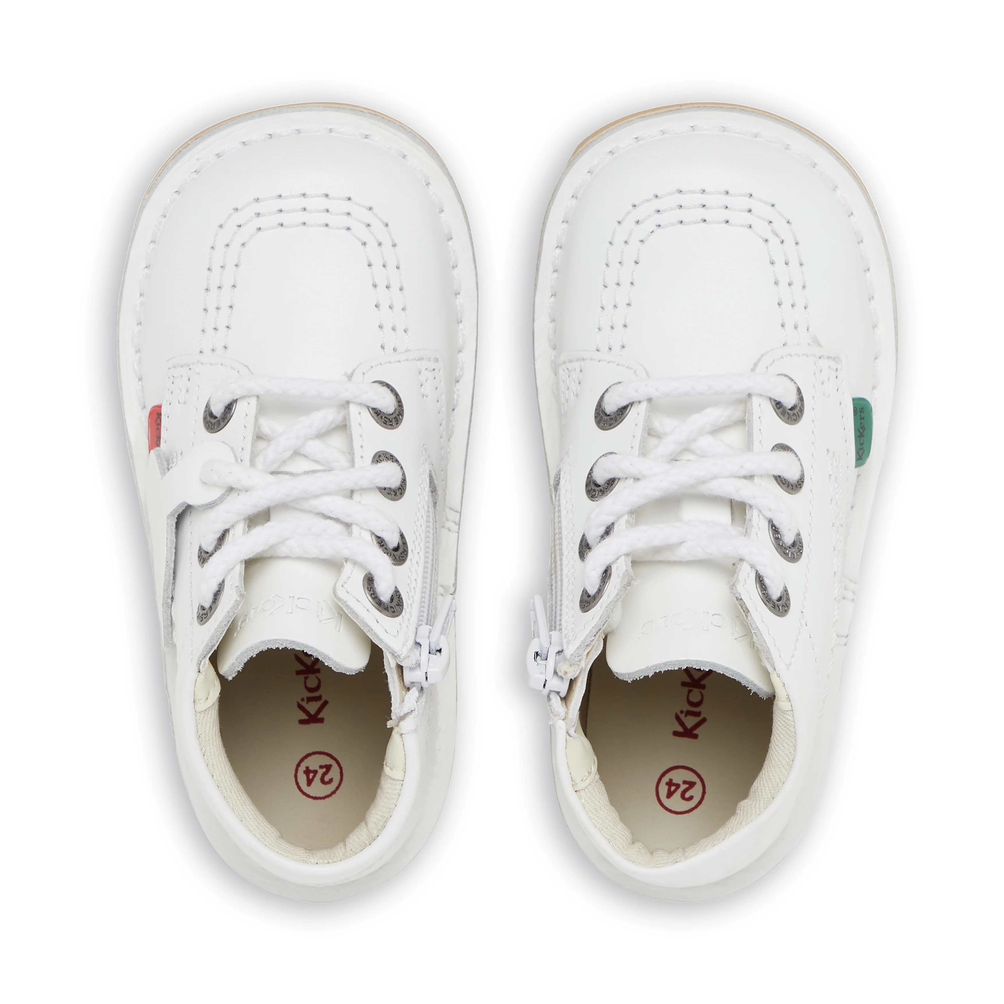 Infant Unisex Kick Hi Zip Leather White - Image 4