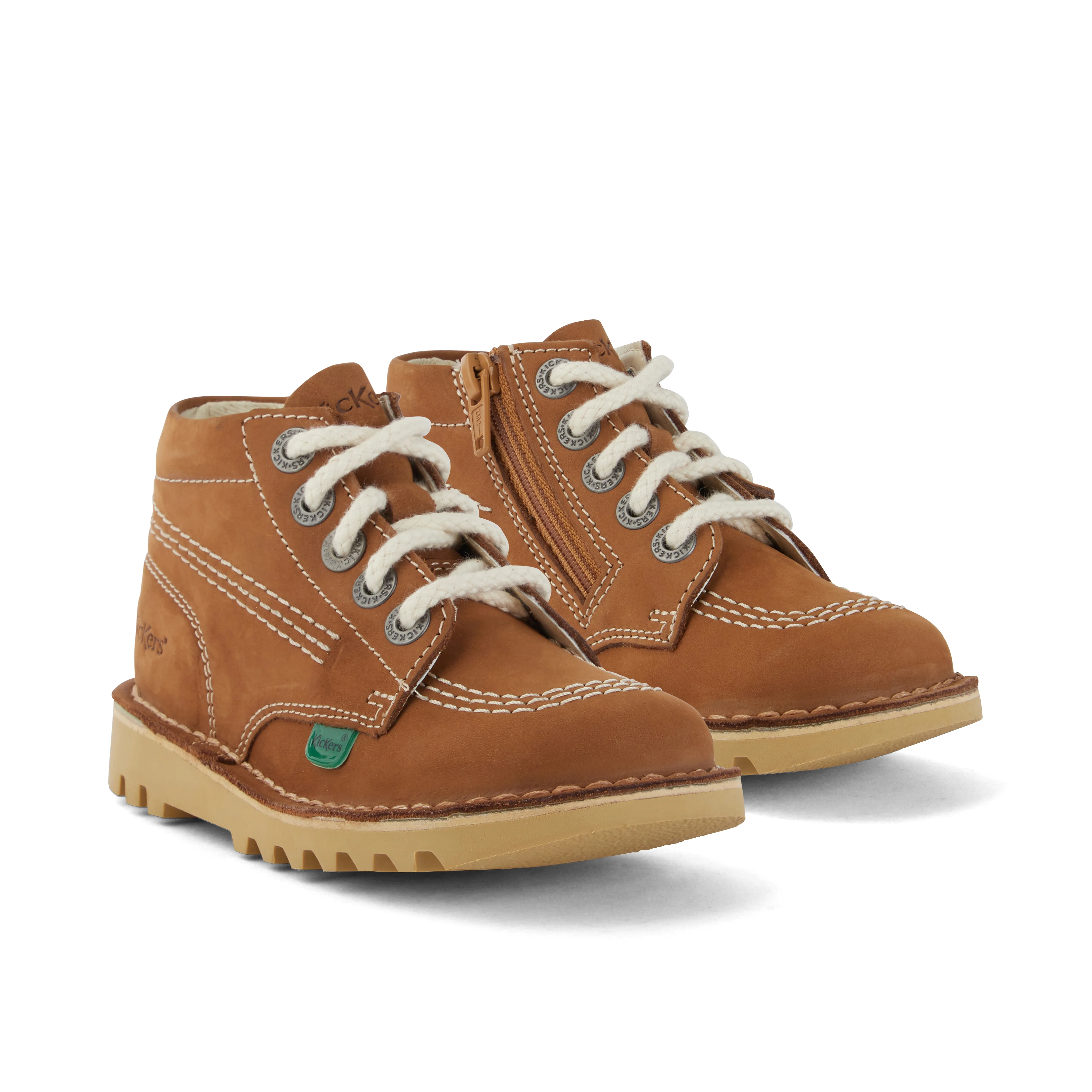 Infant Unisex Kick Hi Zip Nubuck Tan - Image 3