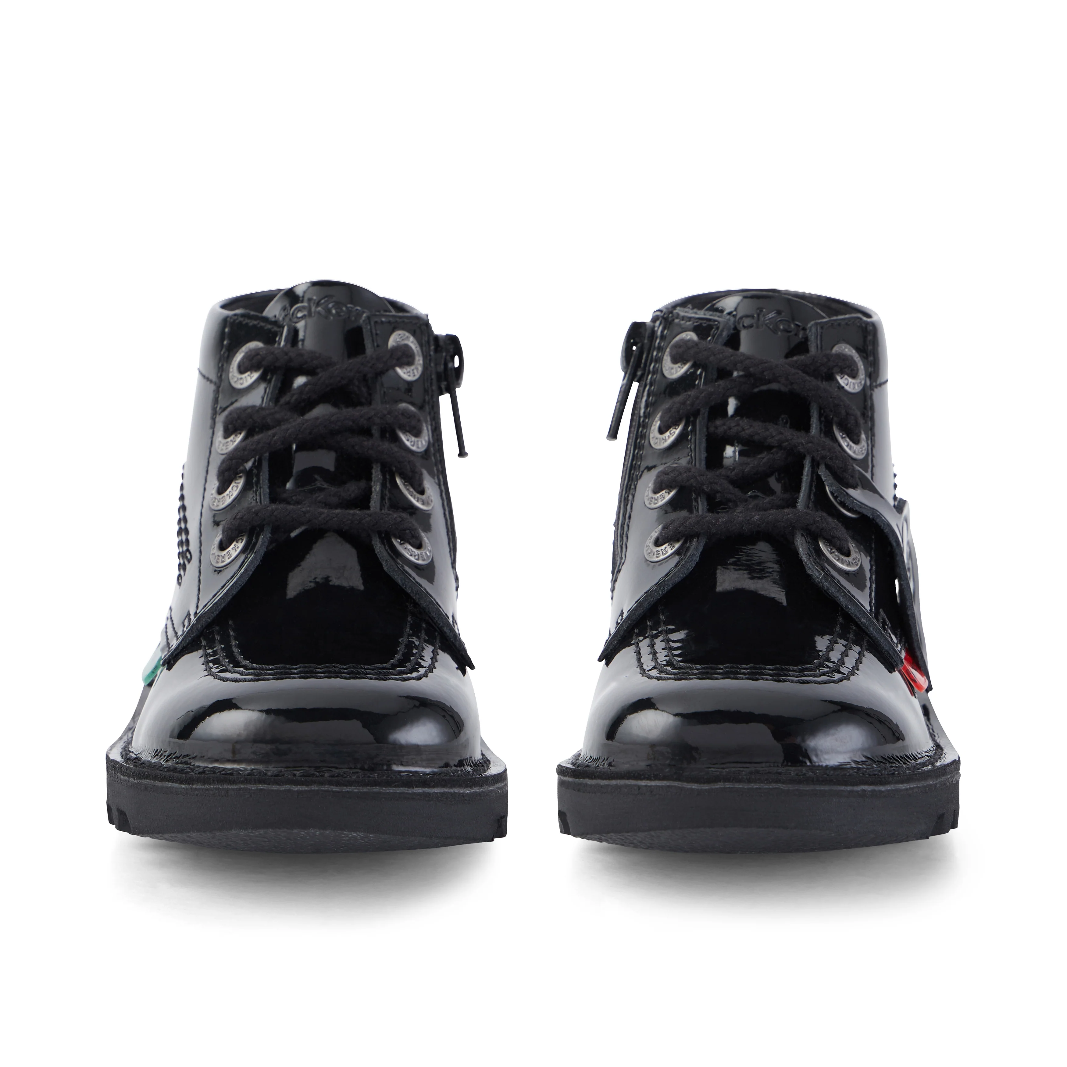 Infant Unisex Kick Hi Zip Patent Leather Black - Image 2
