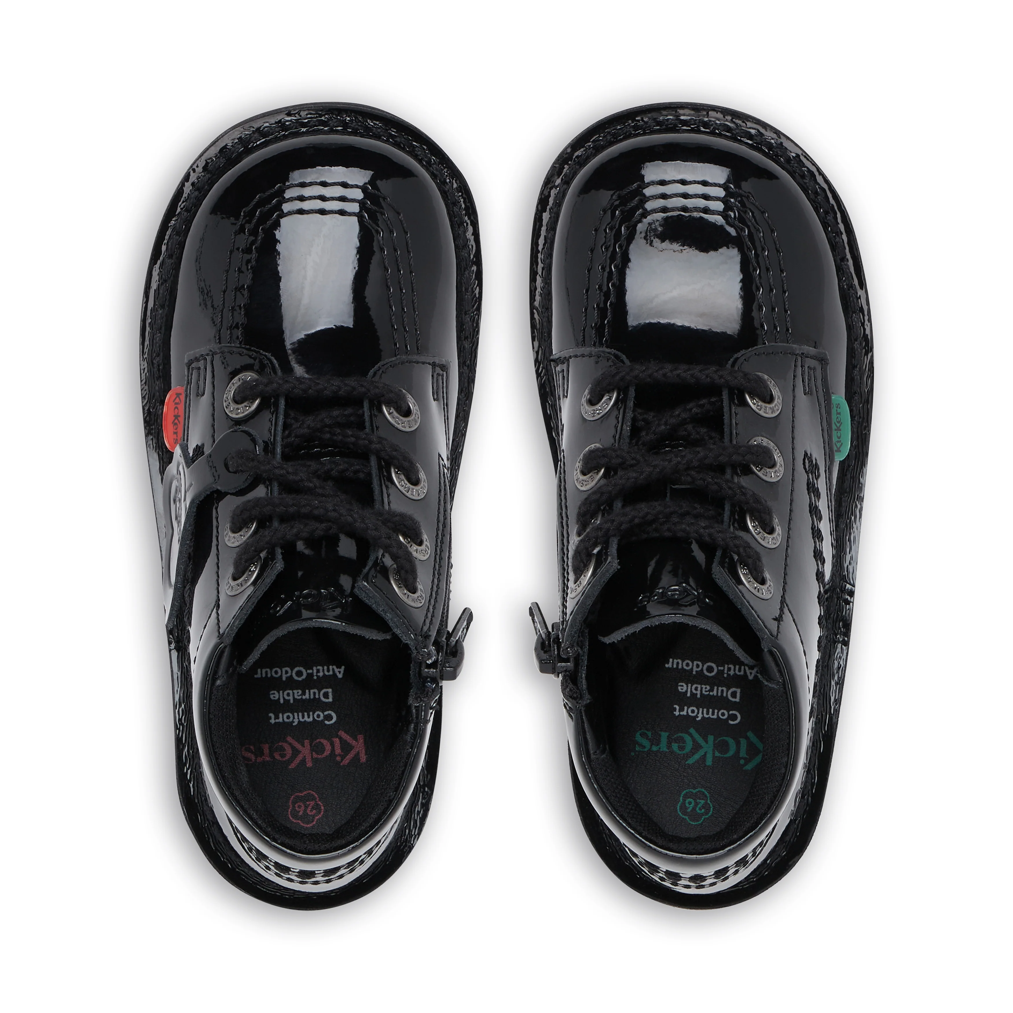 Infant Unisex Kick Hi Zip Patent Leather Black - Image 4