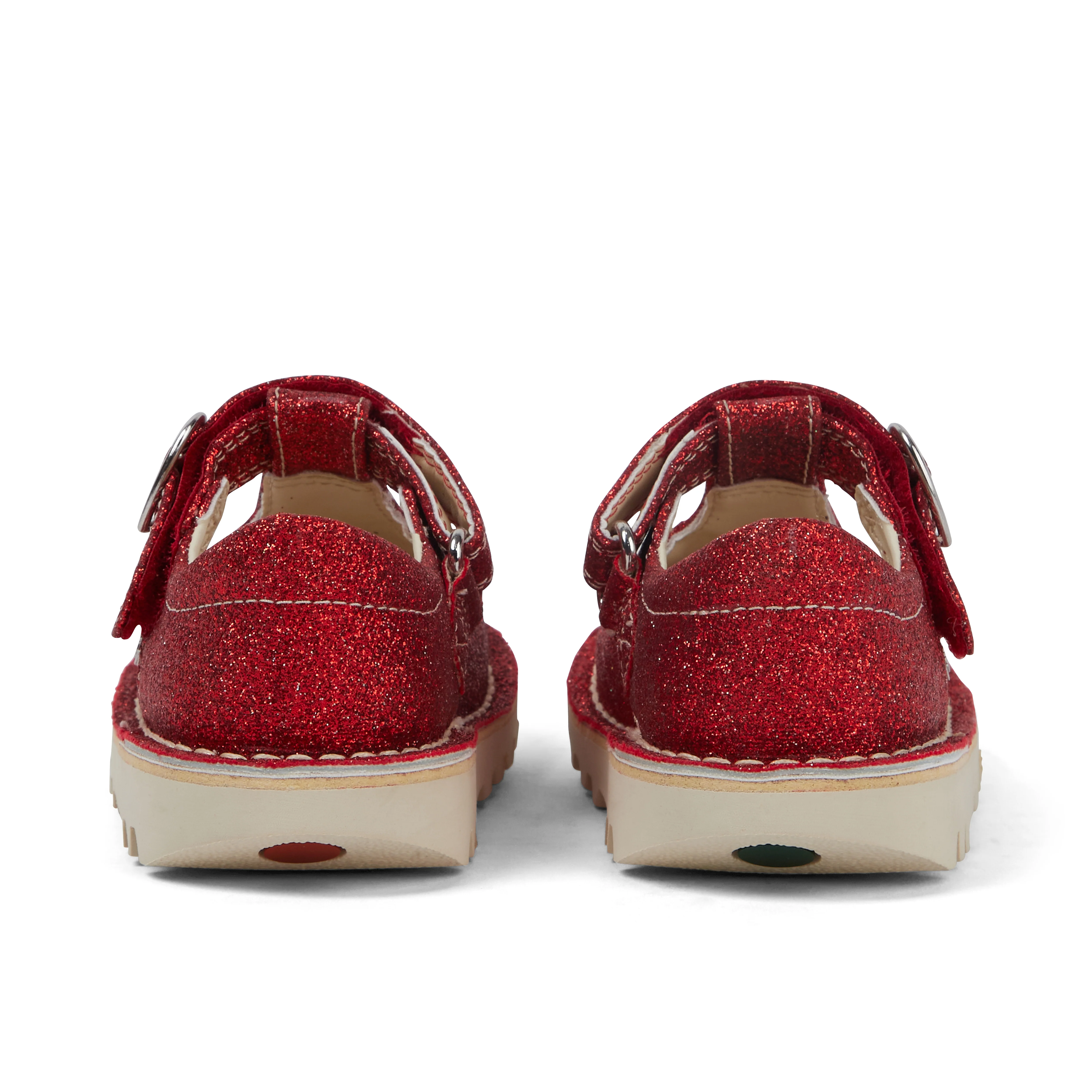 Infant Unisex Kick T-Bar Glitter Shoes Red - Image 5