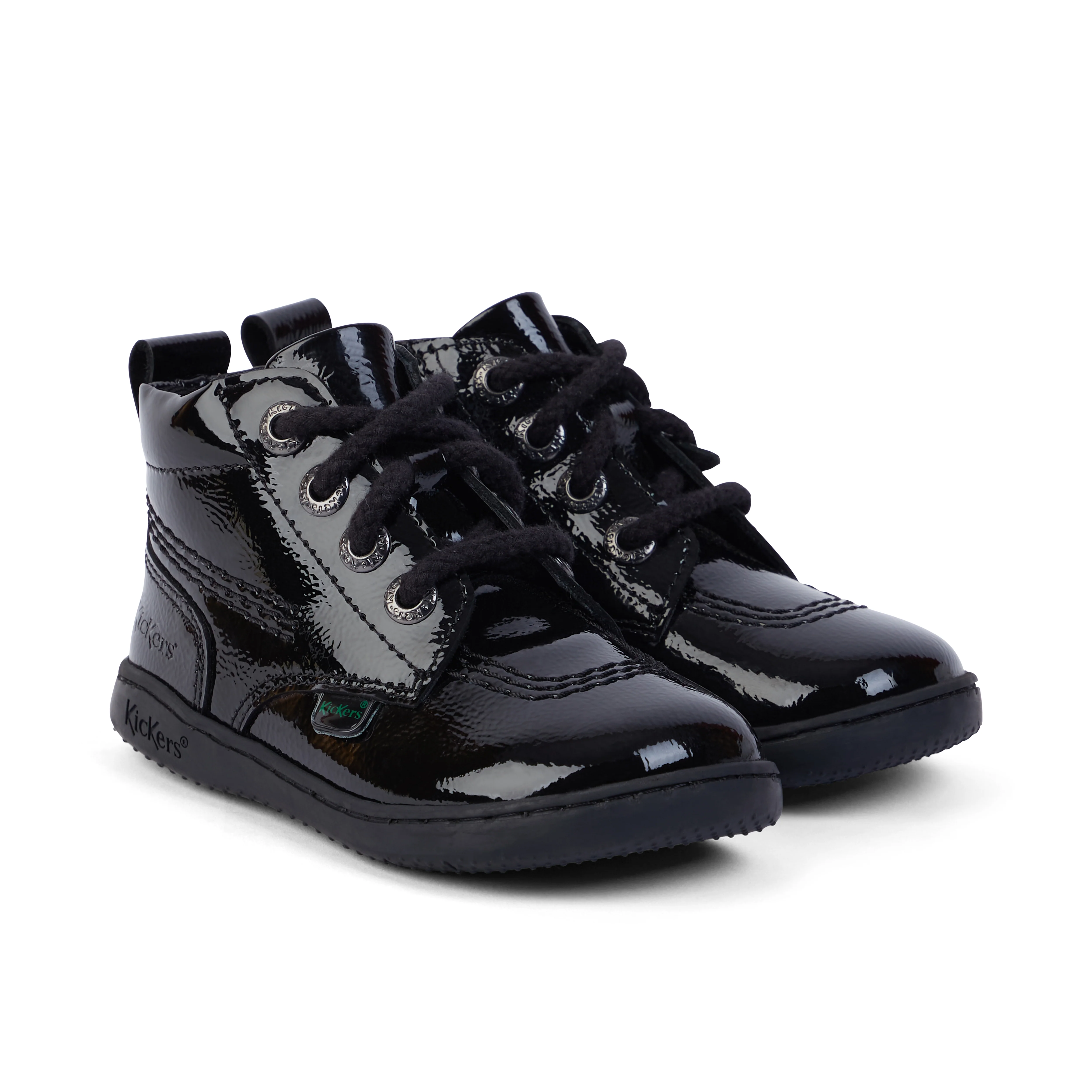 Infant Unisex Playflex Hi Crinkle Patent Leather Black - Image 3