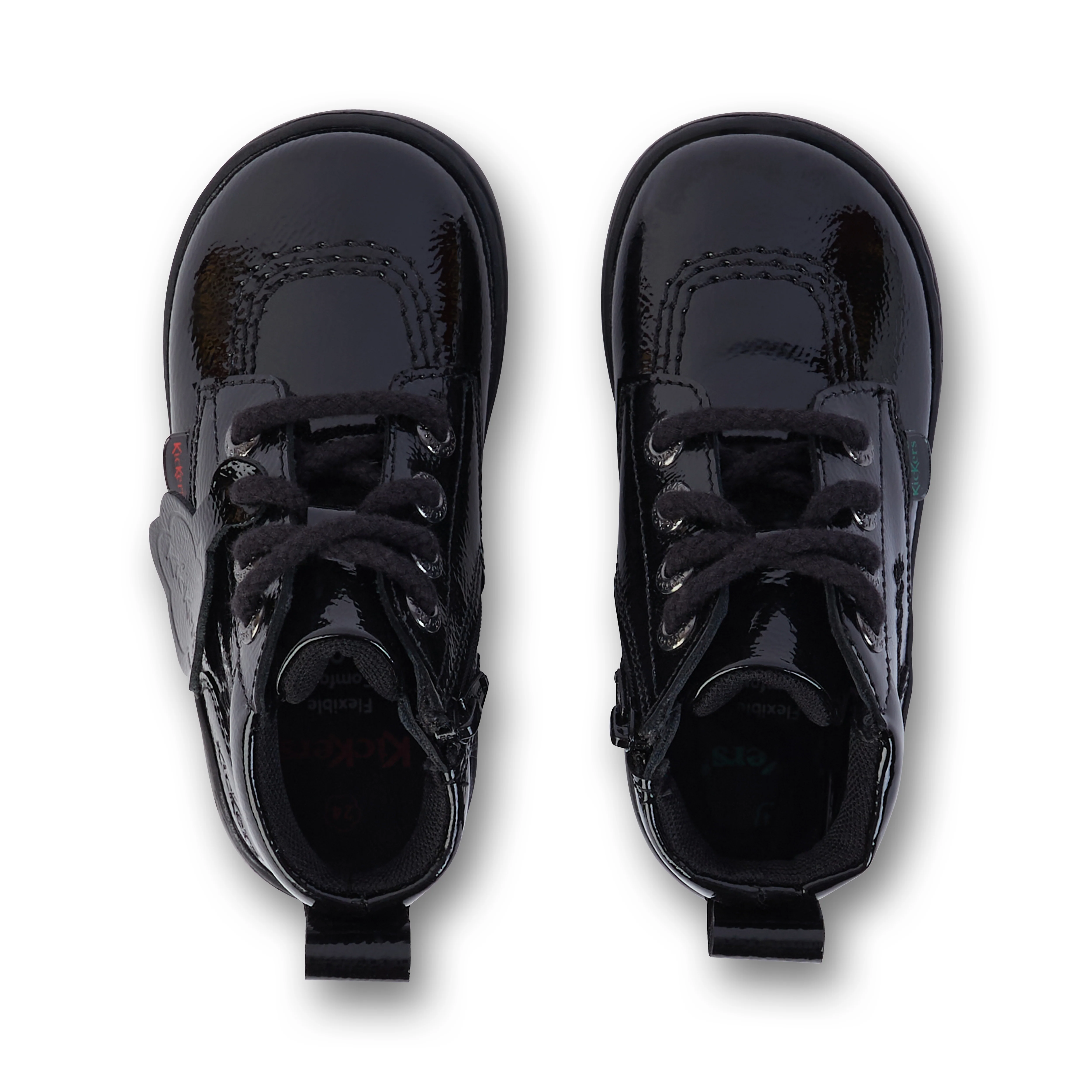 Infant Unisex Playflex Hi Crinkle Patent Leather Black - Image 4