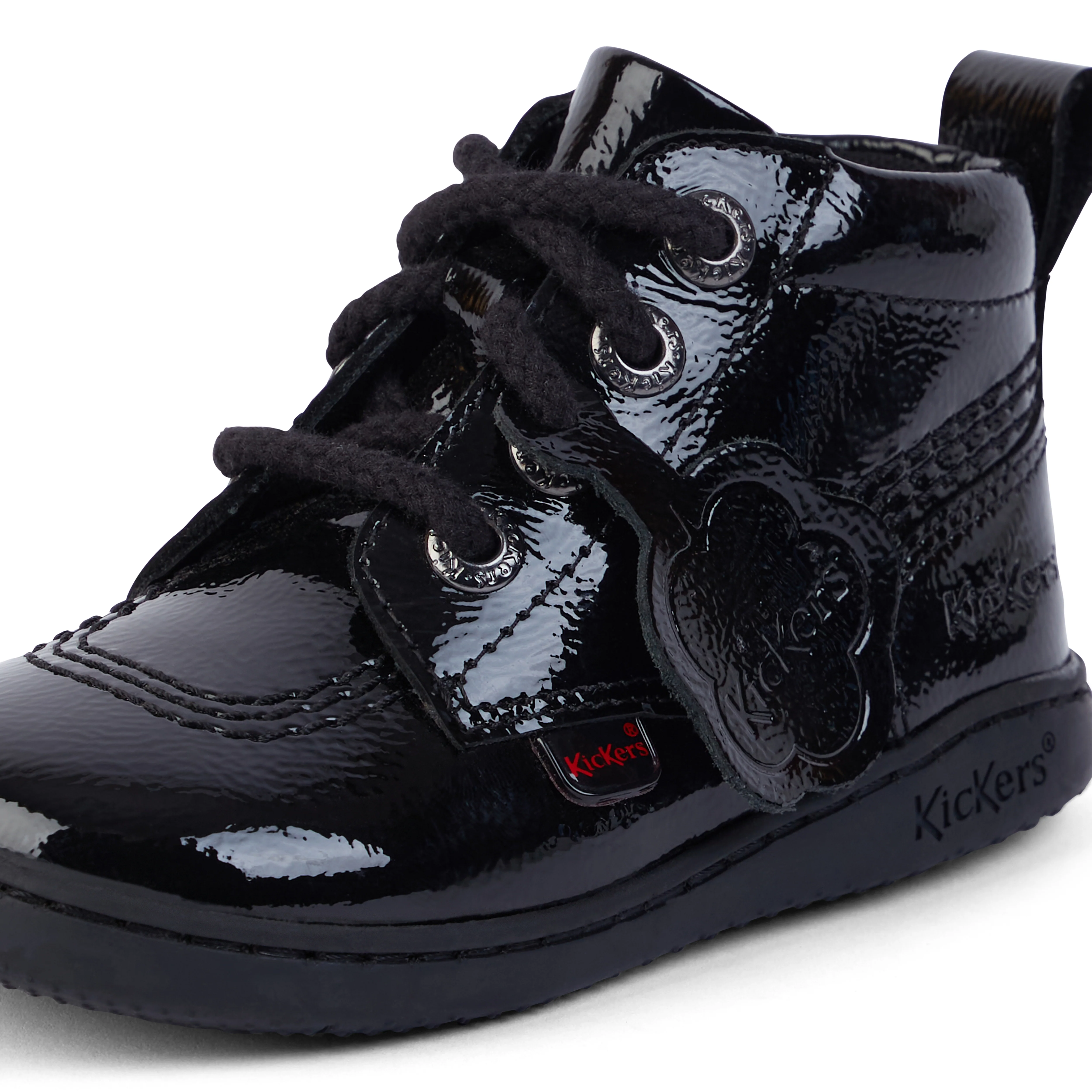 Infant Unisex Playflex Hi Crinkle Patent Leather Black - Image 6