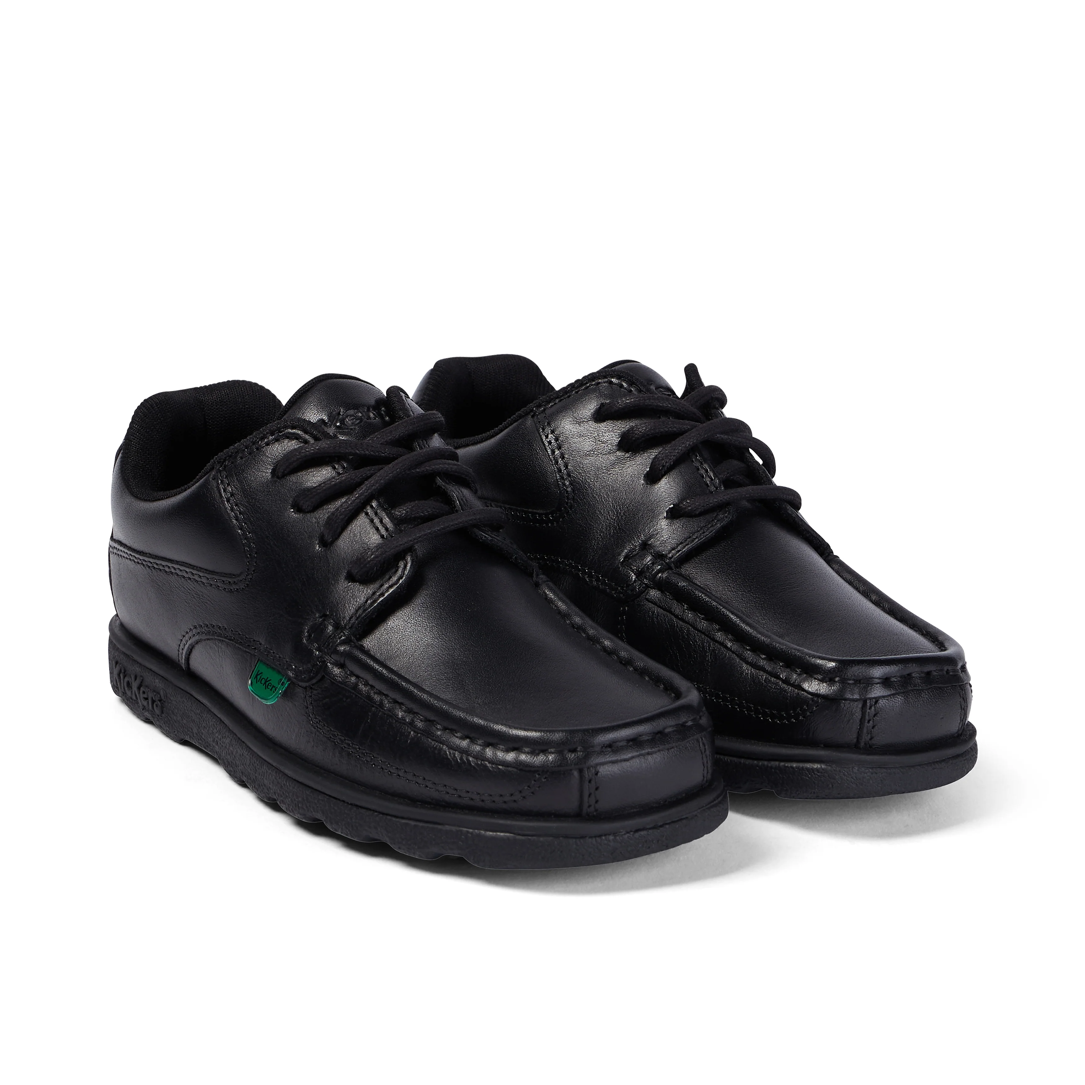 Junior Boys Fragma Lace Leather Black - Image 3