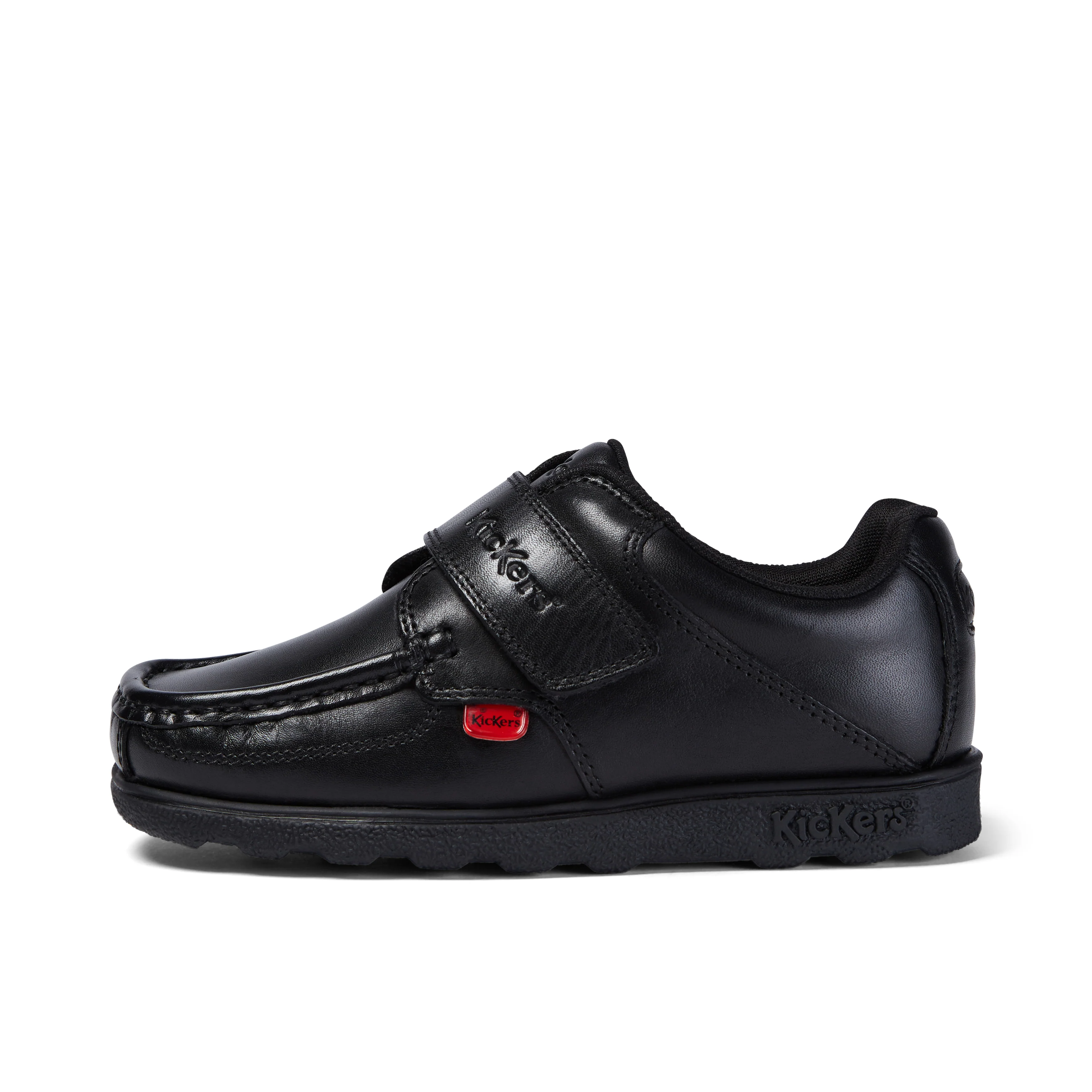 Junior Boys Fragma Strap Leather Black