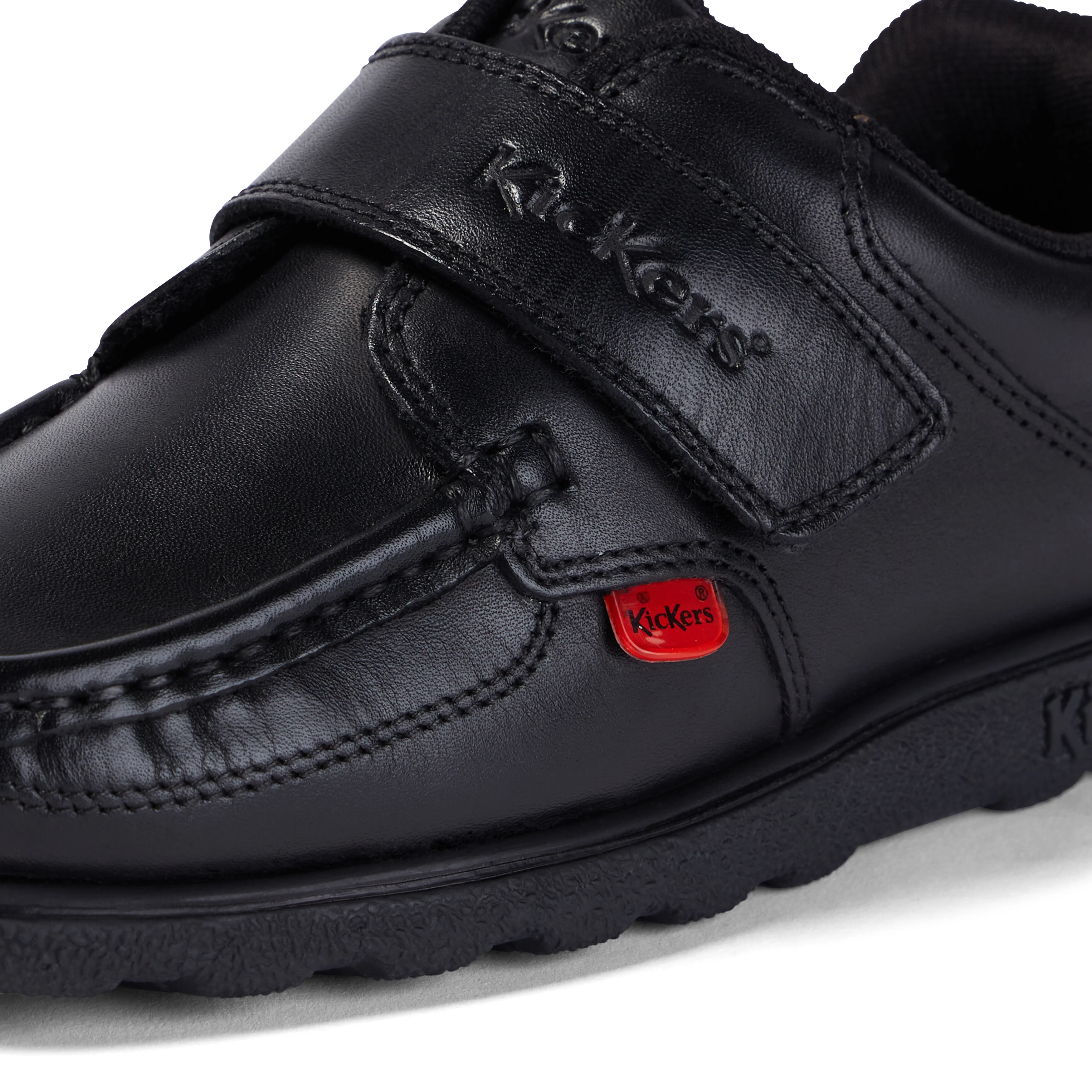 Junior Boys Fragma Strap Leather Black - Image 6