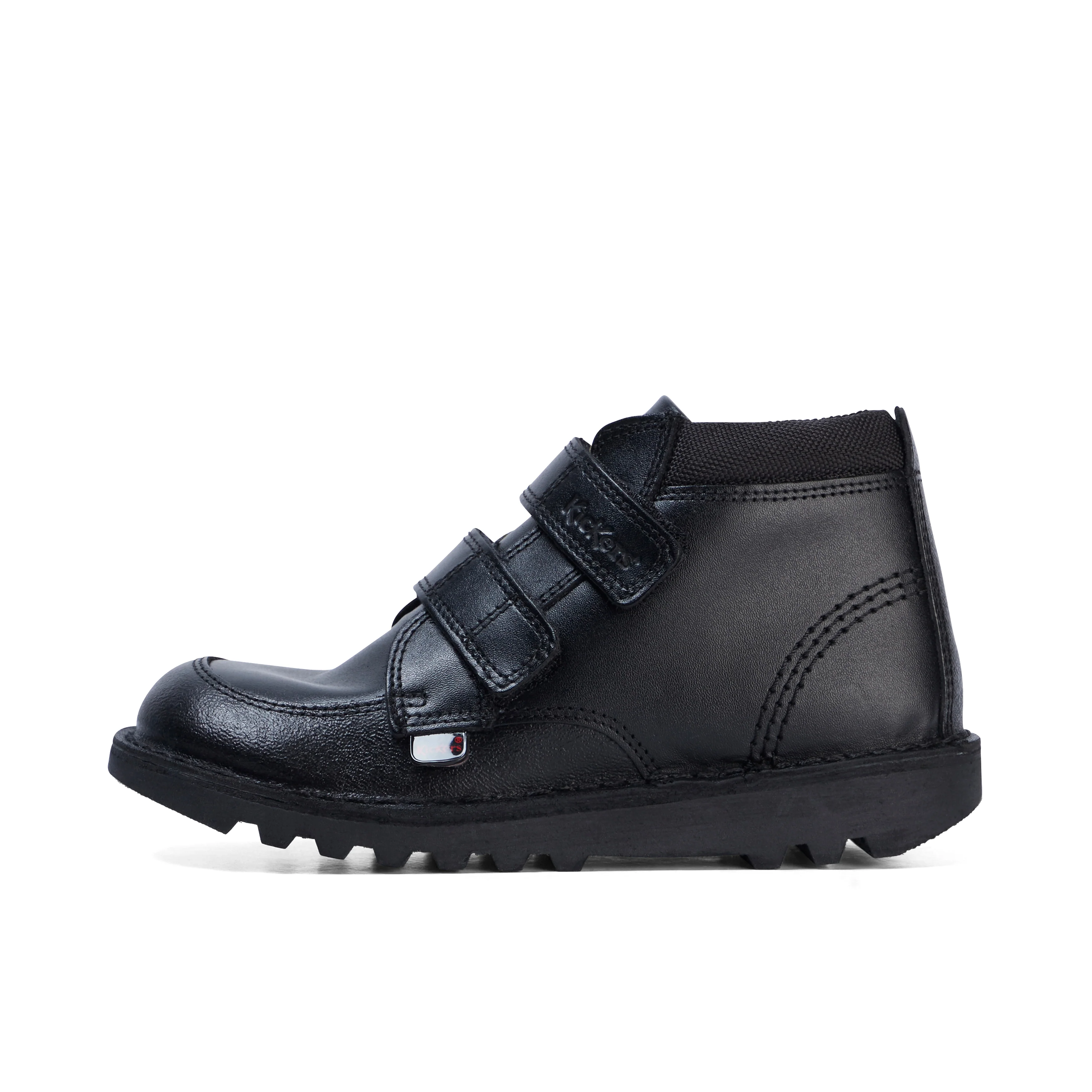 Junior Boys Kick Hi Scuff Leather Black